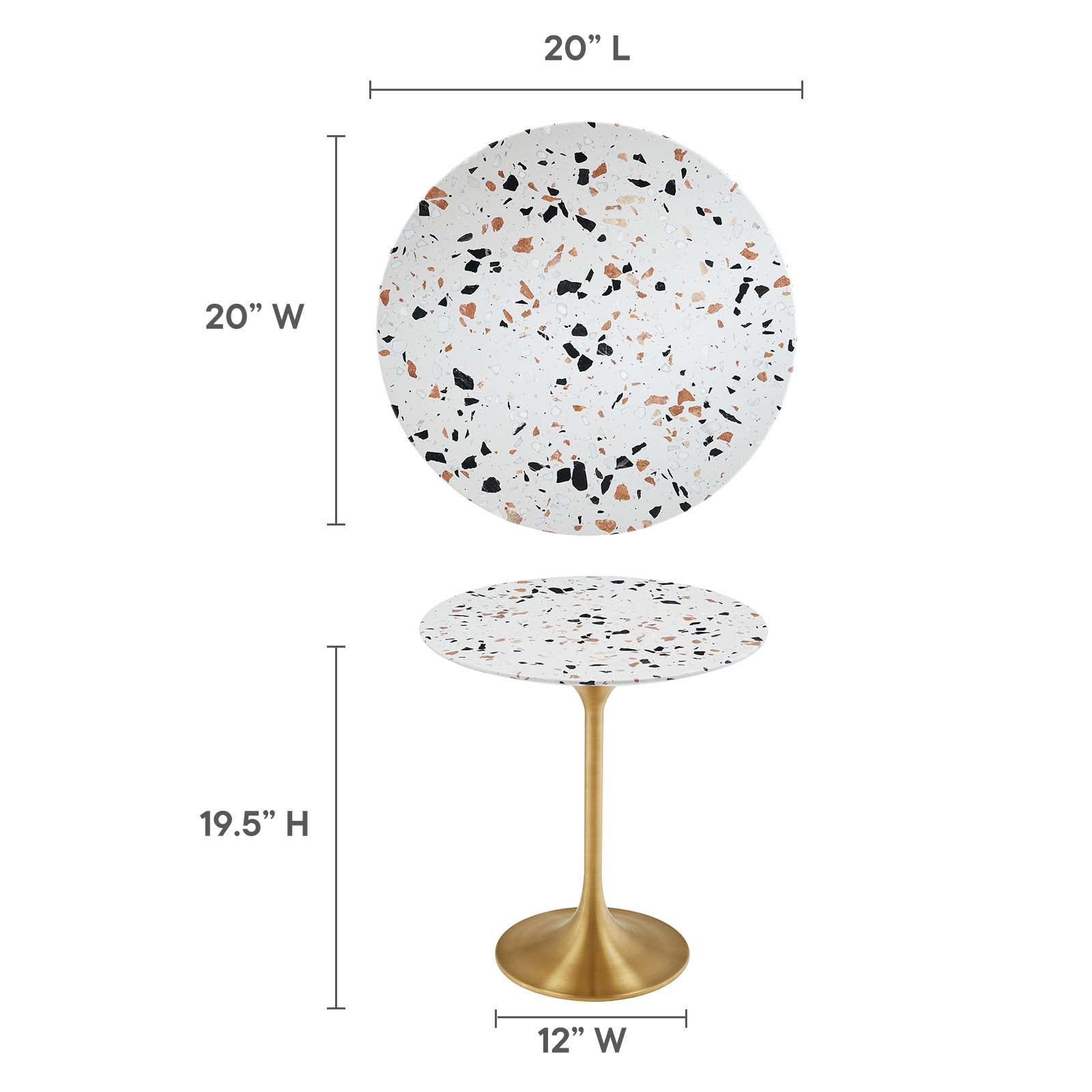 Lippa 20" Round Terrazzo Side Table By Modway - EEI-5687 - Image 6