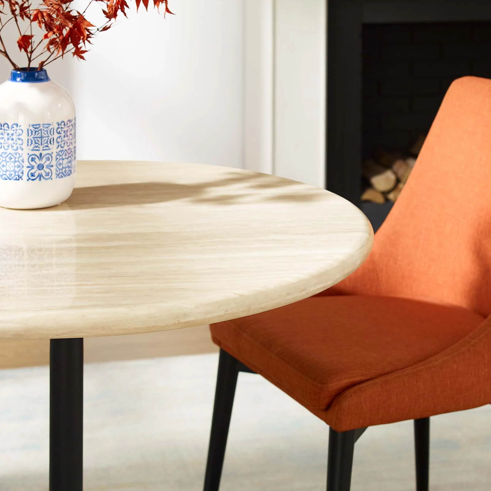 Lippa 36” Round Artificial Travertine Dining Table By Modway - EEI-6750 - Image 8