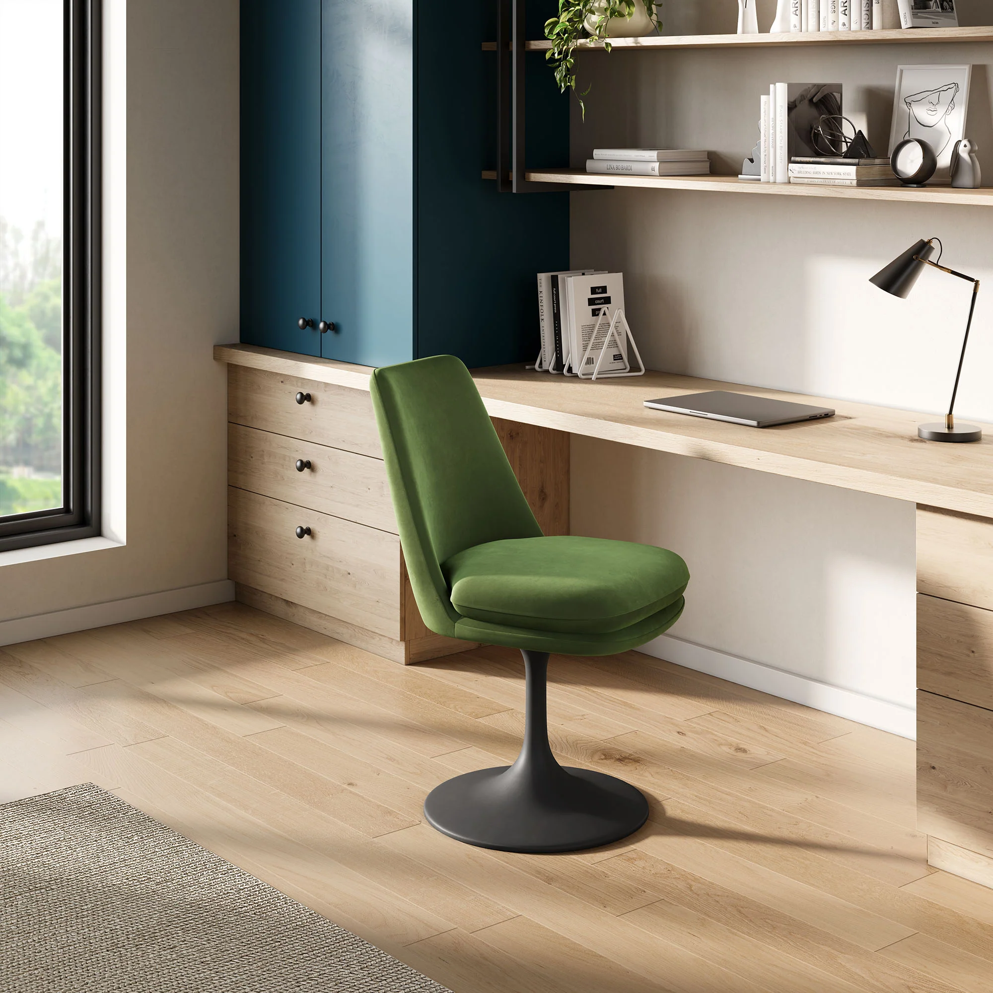 Lippa Swivel Dining Performance Velvet Side Chair by Modway