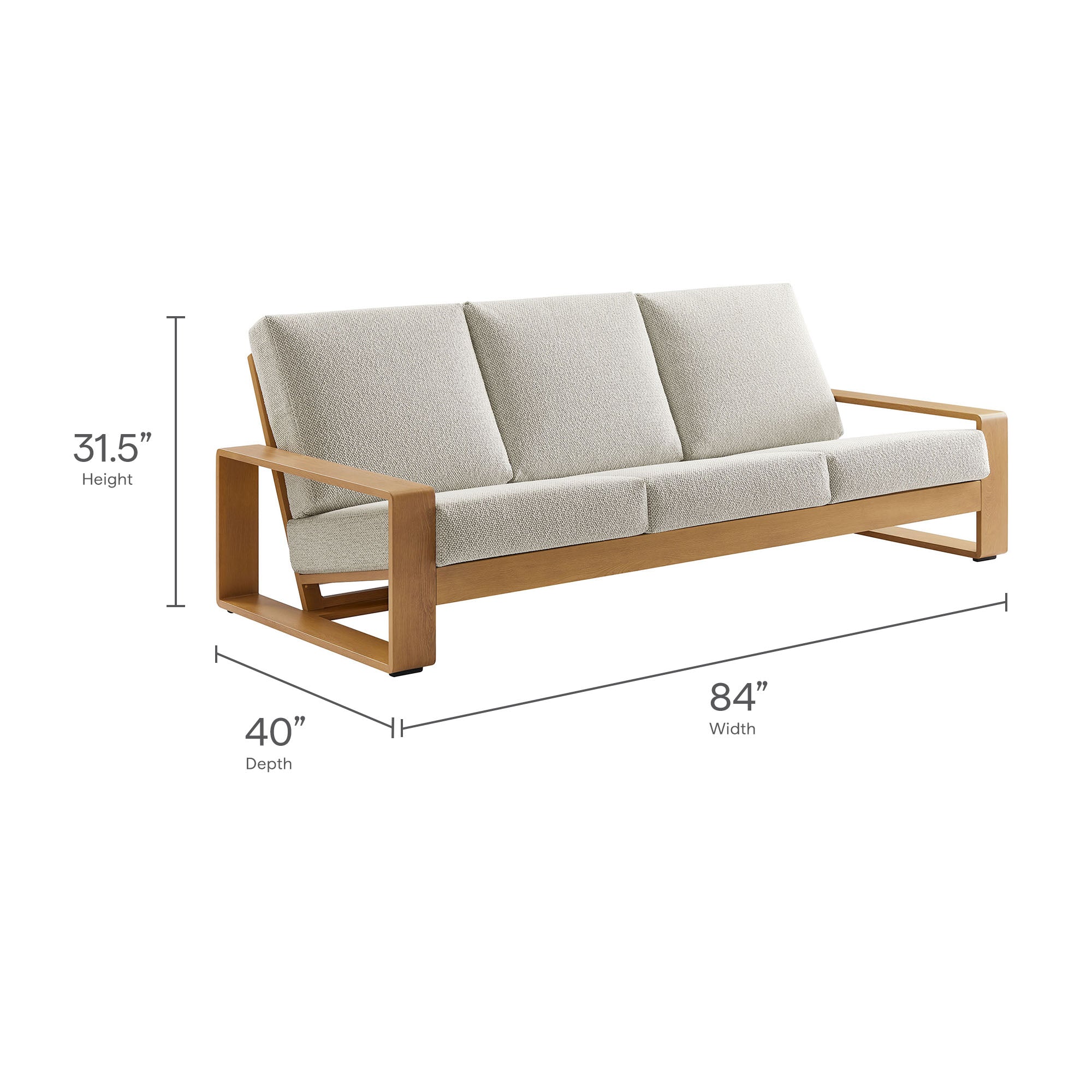 Lirienne Outdoor Patio Aluminum Faux Wood Sofa by Modway - Image 18
