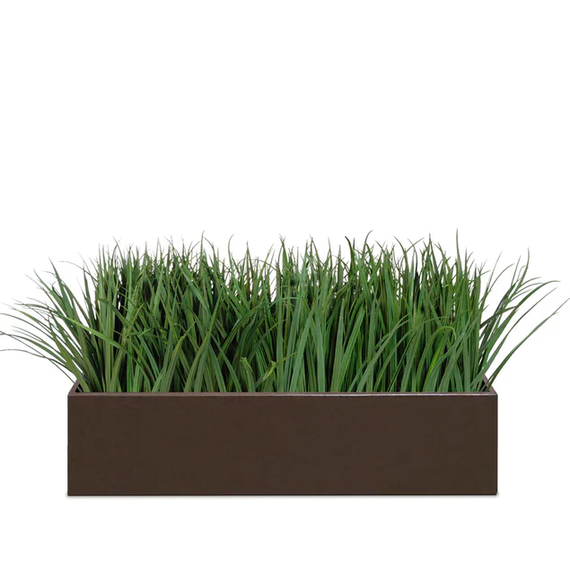 Liriope Planter For Base Of Movable Partition Wall, Bronze Black By Gold Leaf Design Group