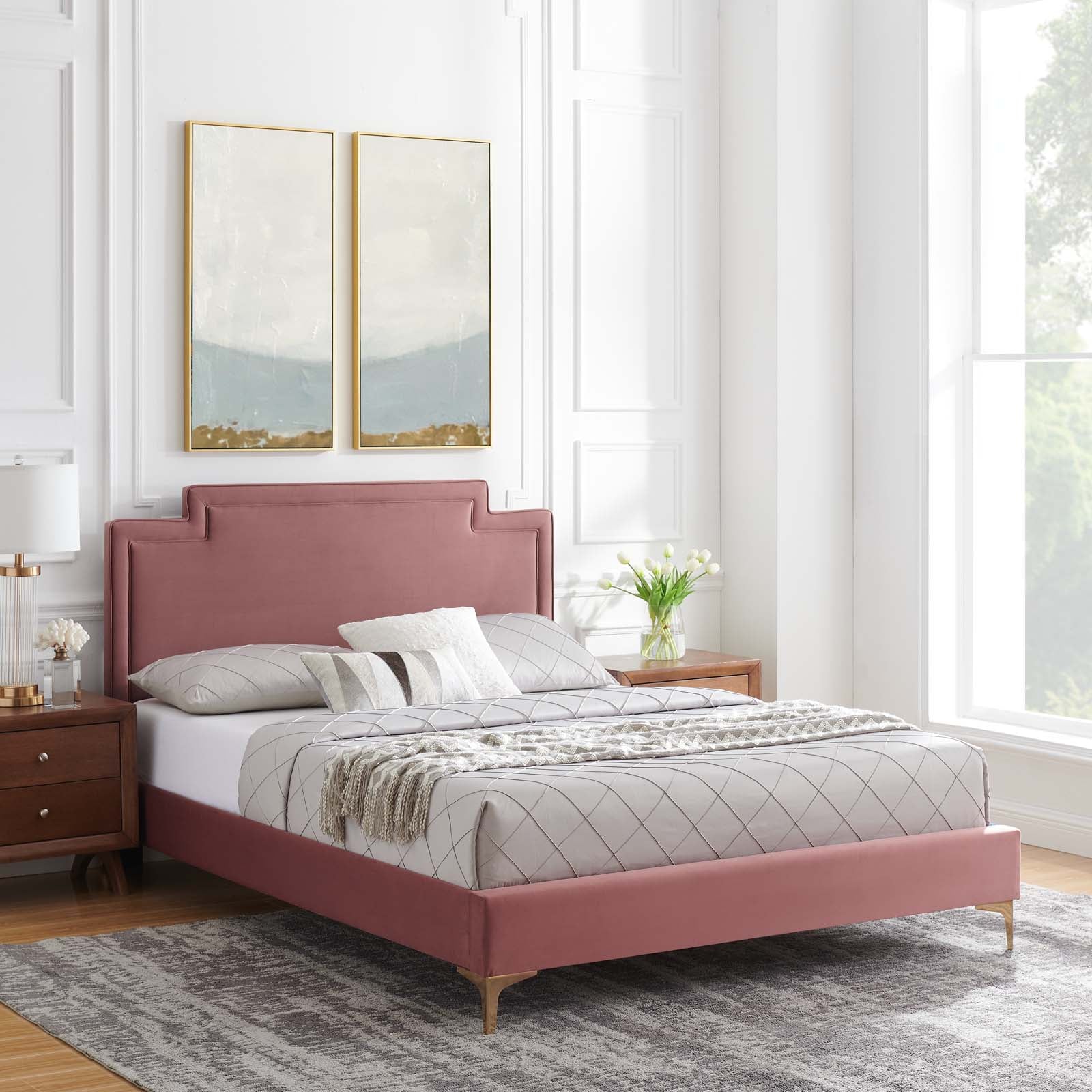 Liva Performance Velvet Queen Bed By Modway - MOD-6821 - Image 12