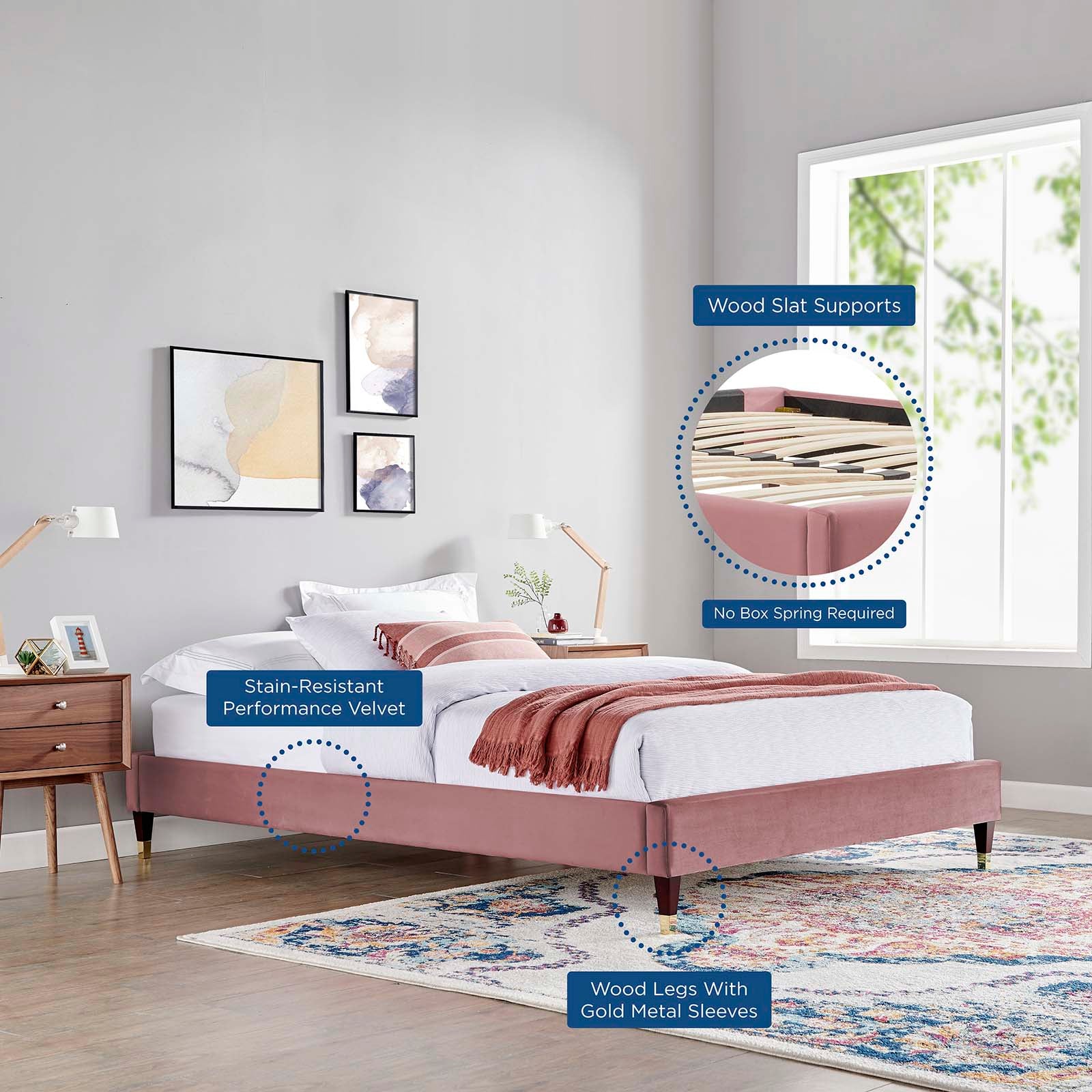 Liva Performance Velvet Queen Bed By Modway - MOD-6826 - Image 15