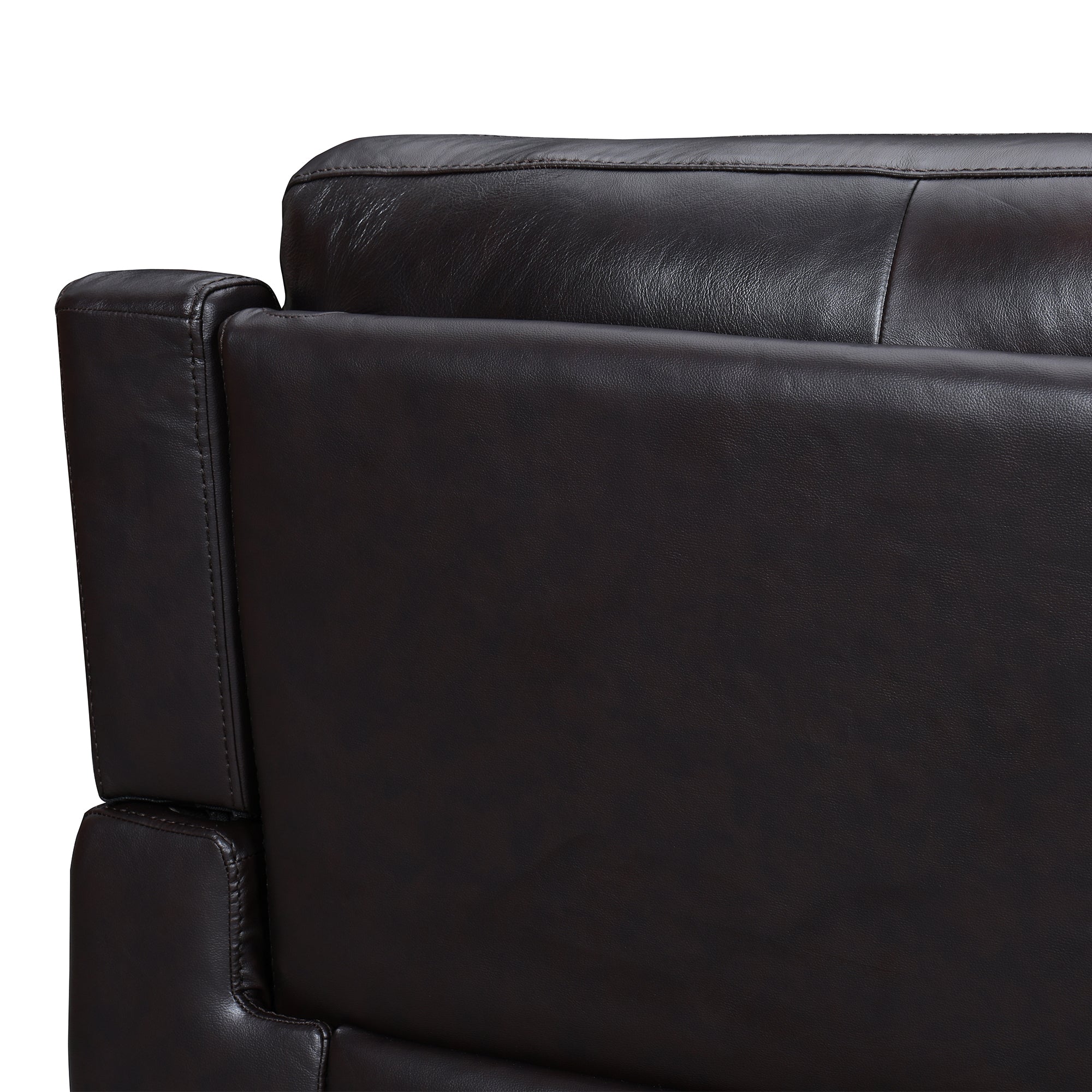 Lizette 65" Brown Leather Power Recliner Loveseat with USB By Armen Living - Image 6