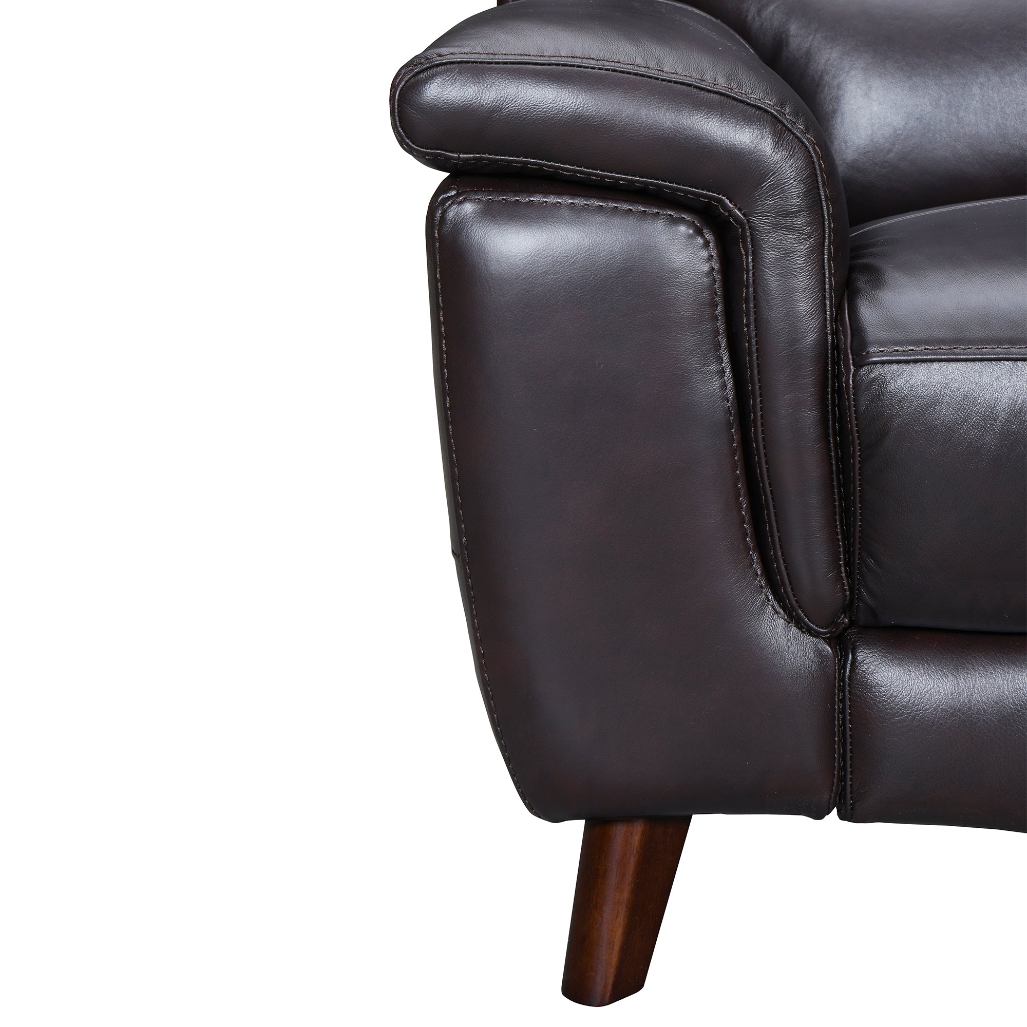 Lizette 78" Brown Leather Power Recliner Sofa with USB By Armen Living - Image 5