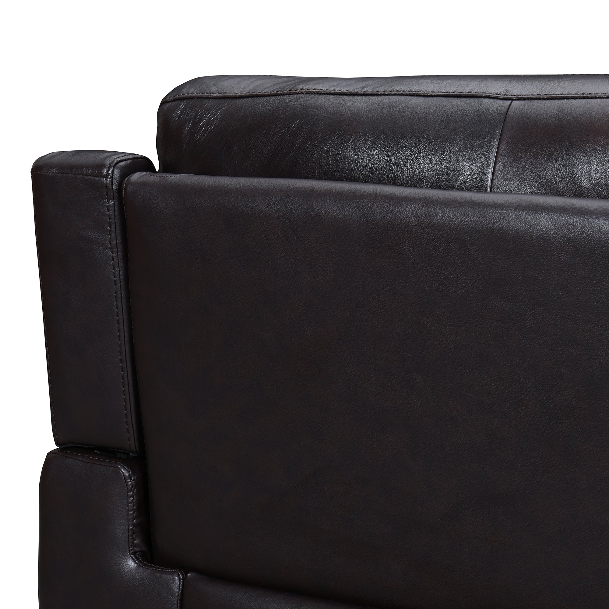 Lizette Brown Leather Power Recliner with USB By Armen Living - Image 6