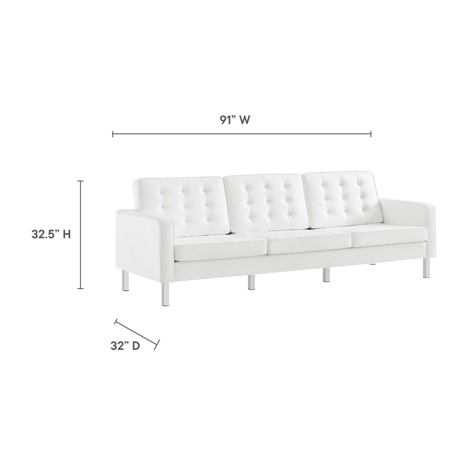 Loft Tufted Vegan Leather Sofa and Ottoman Set By Modway - EEI-6410 - Image 30