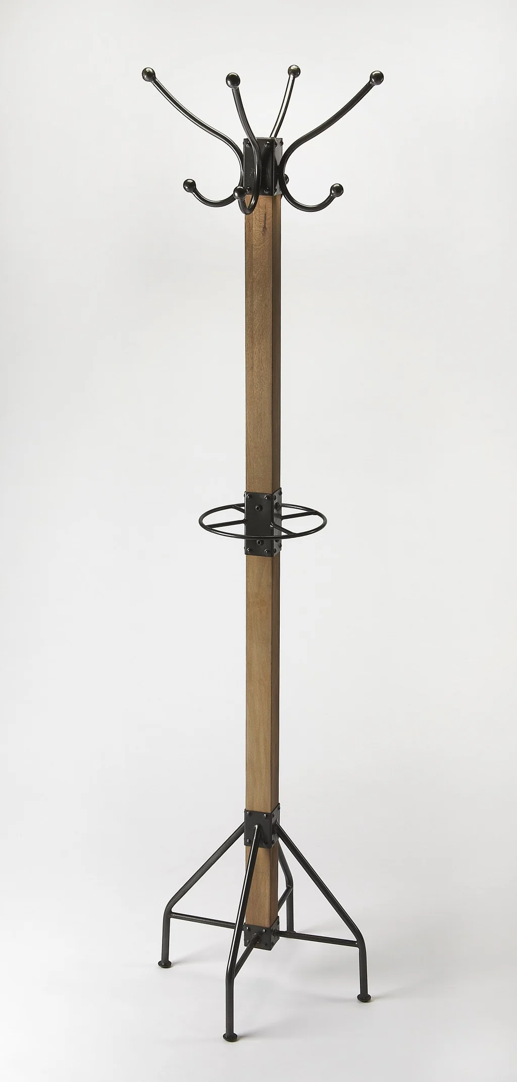 Logan Square Rustic Brown Coat Rack Tree By Homeroots