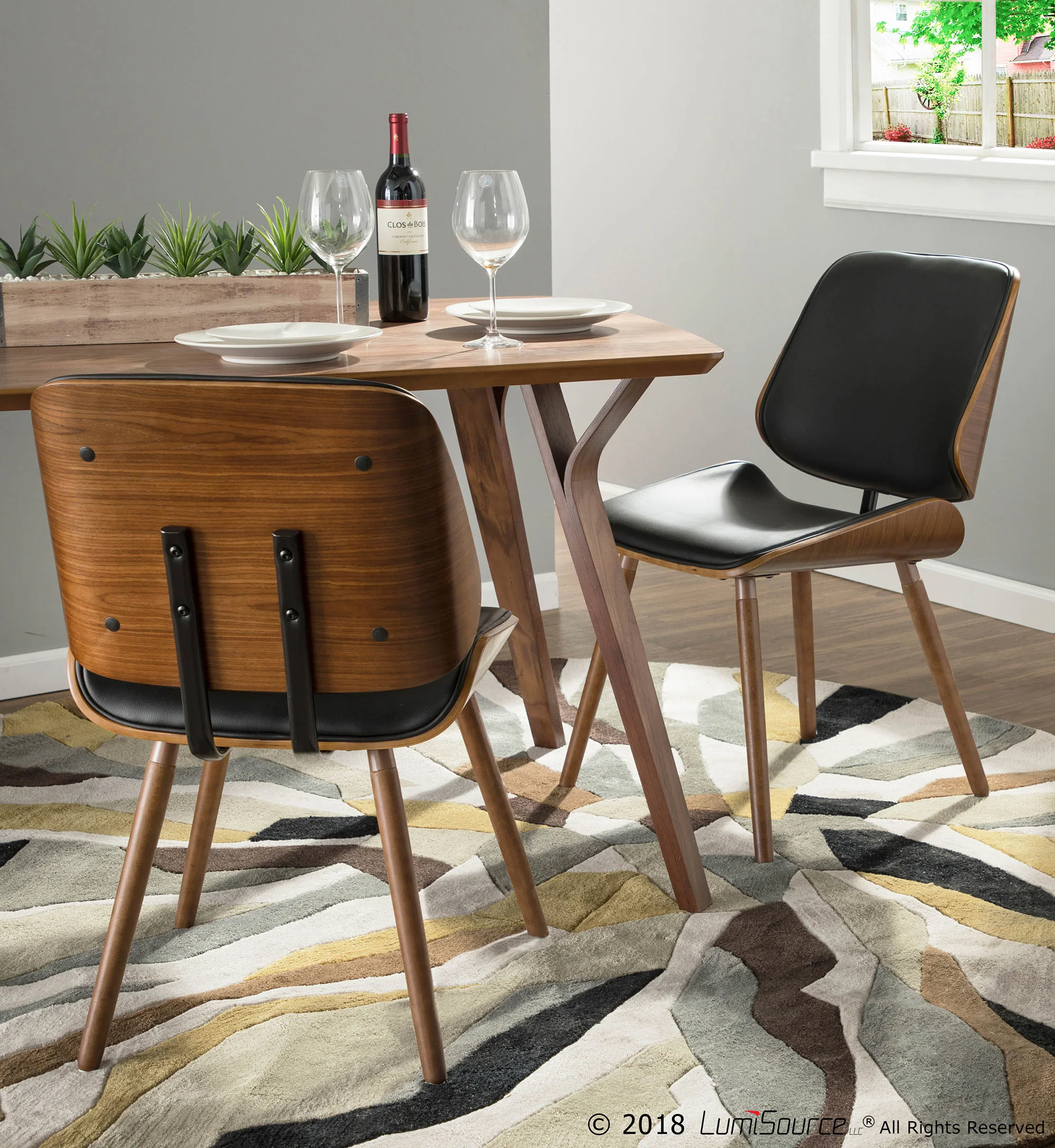 Lombardi Chair - Set of 2 By LumiSource - CH-LMB WL+BK2
