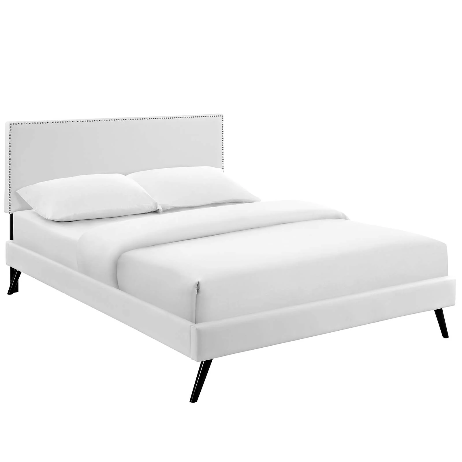 Macie Queen Vinyl Platform Bed with Round Splayed Legs By Modway - MOD-5962 - Image 2