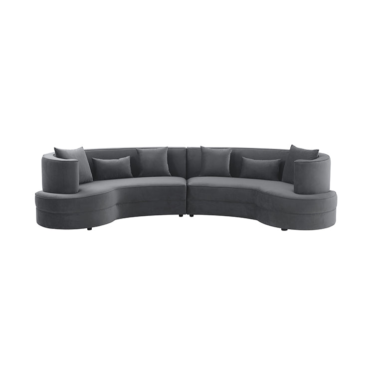 Majestic Gray Fabric Upholstered Sectional Sofa By Armen Living - Image 3