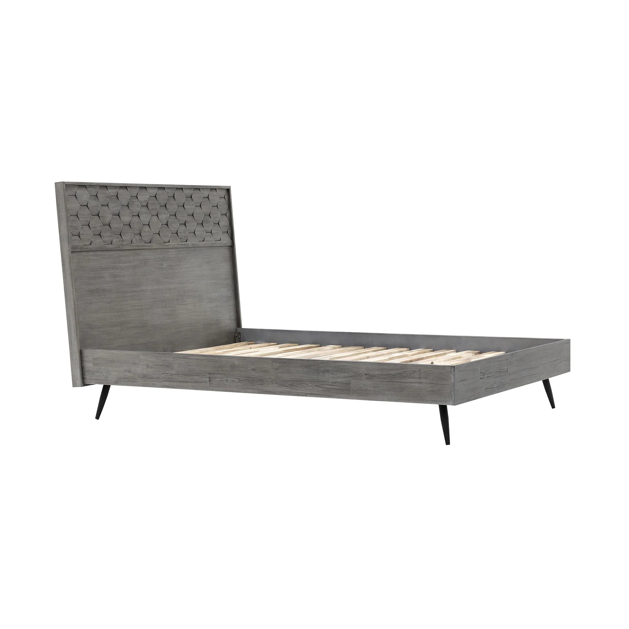 Makena 3 Piece Queen Bedroom Set in Grey Acacia Wood By Armen Living - Image 4