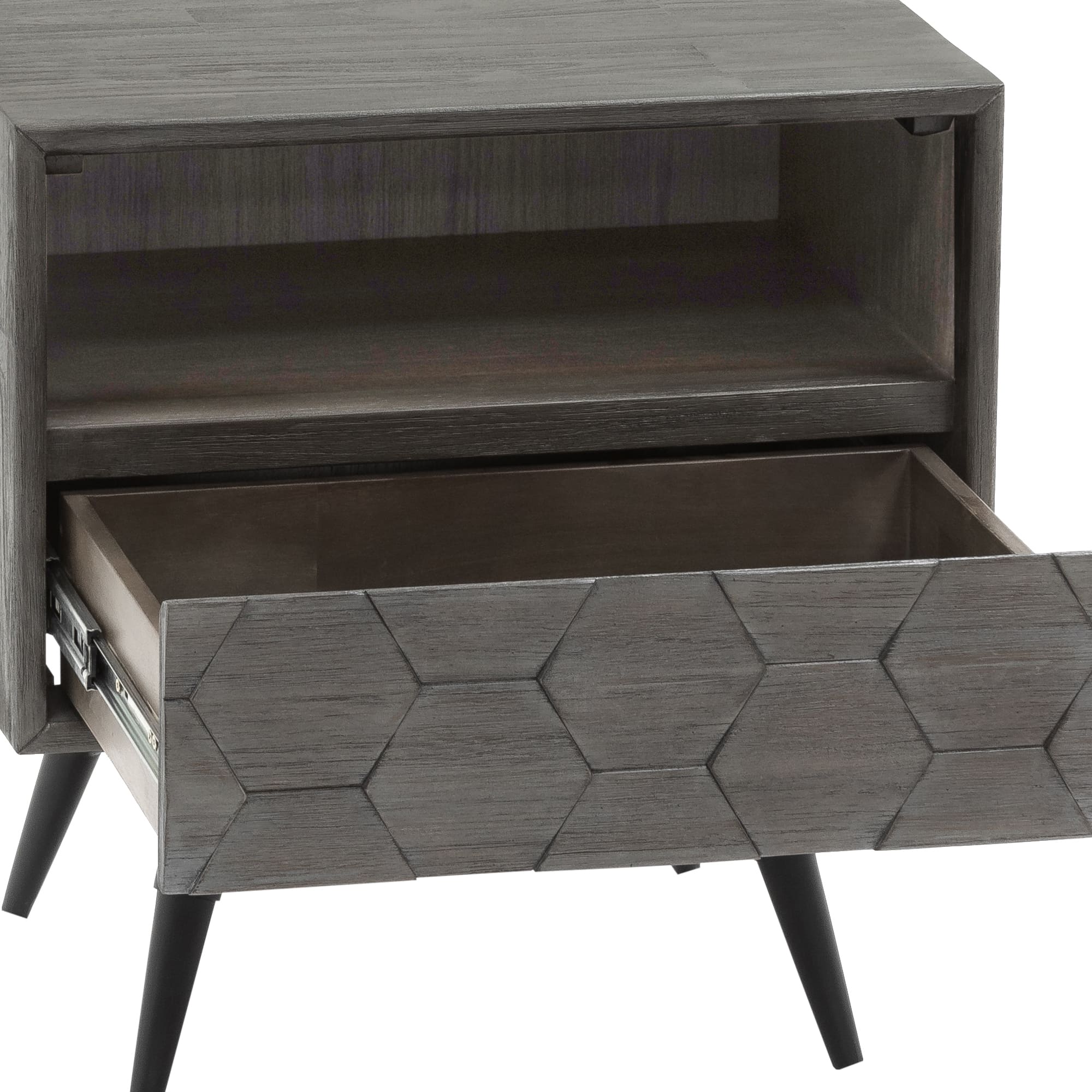 Makena 3 Piece Queen Bedroom Set in Grey Acacia Wood By Armen Living - Image 9