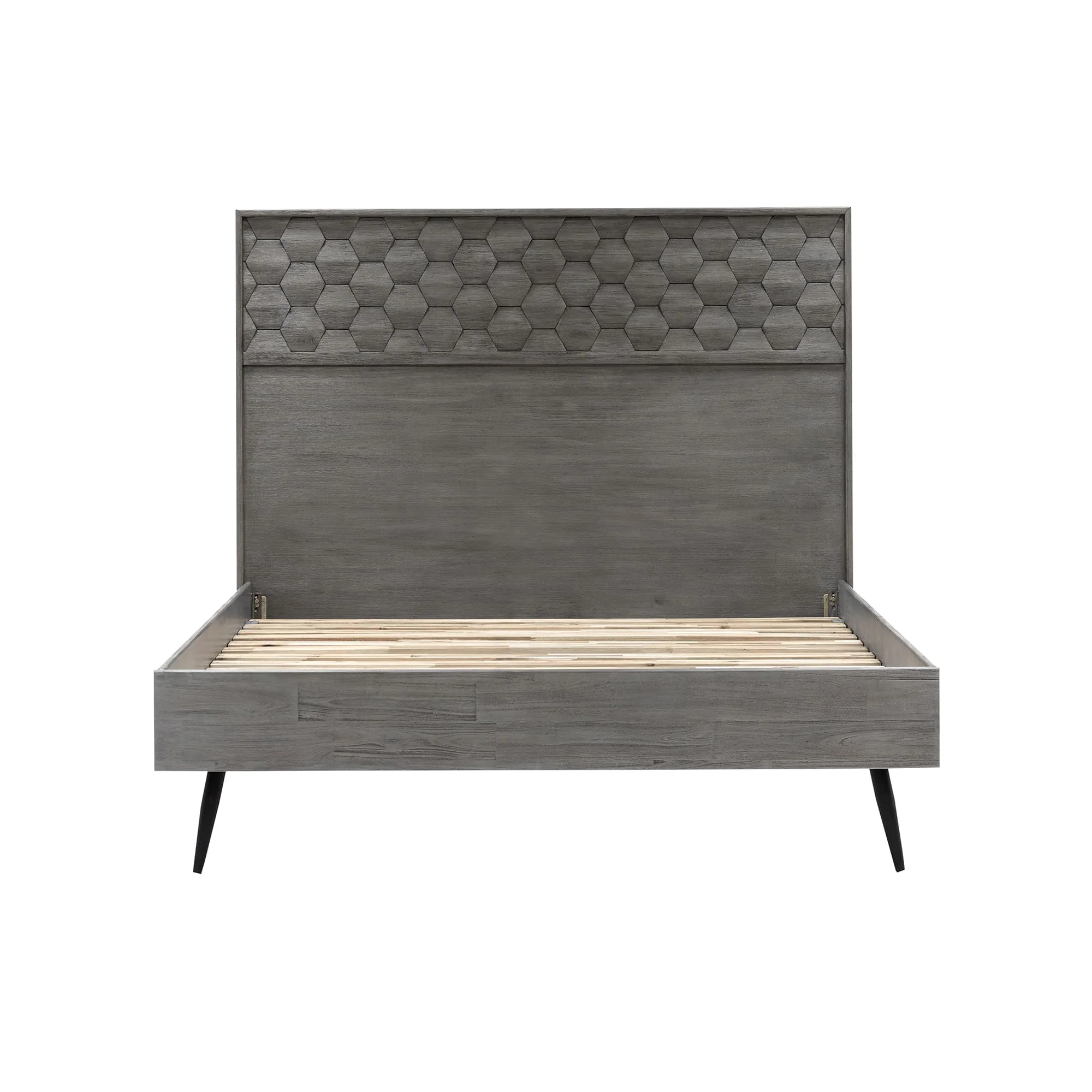 Makena 4 Piece Queen Bedroom Set in Grey Acacia Wood By Armen Living - Image 3