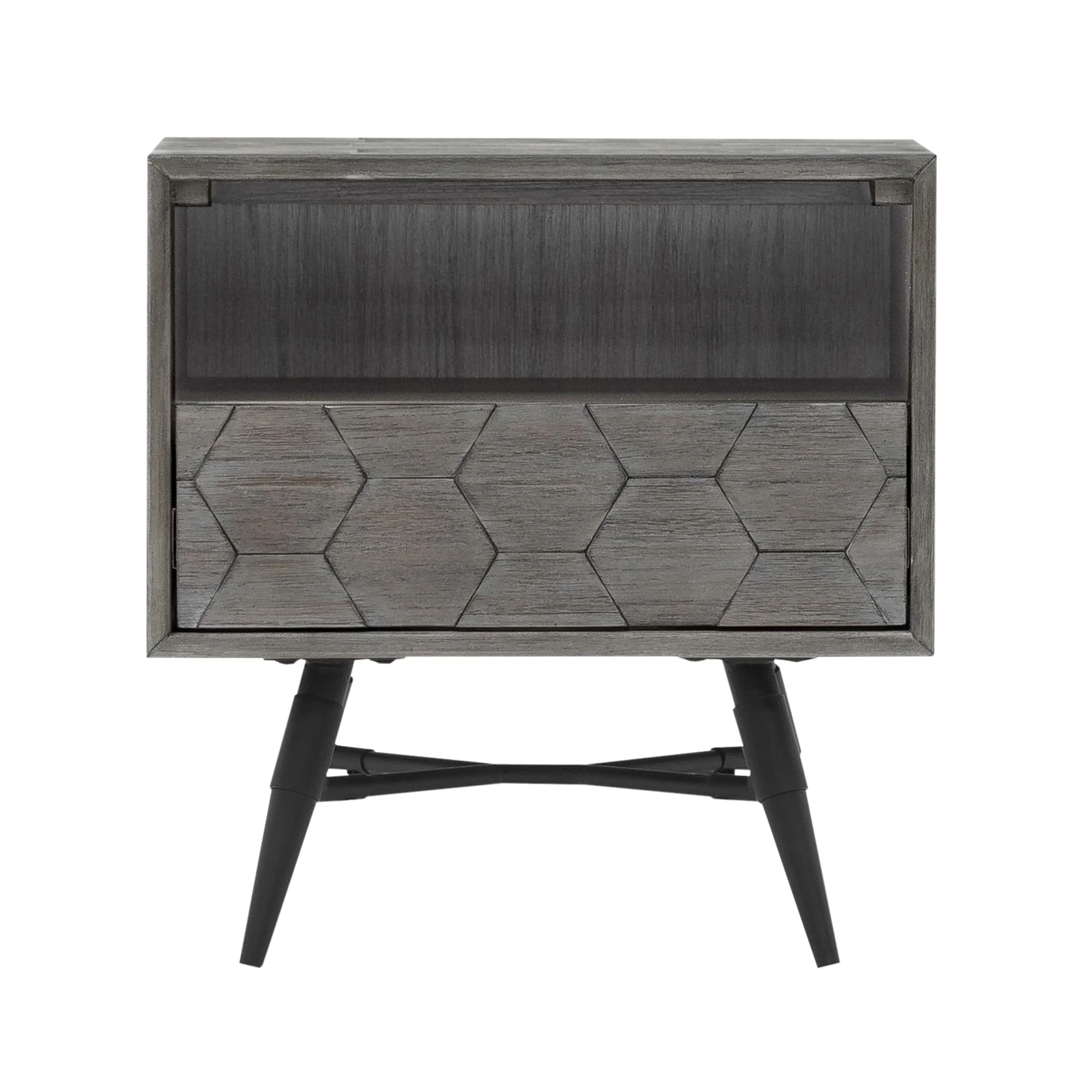 Makena 4 Piece Queen Bedroom Set in Grey Acacia Wood By Armen Living - Image 7