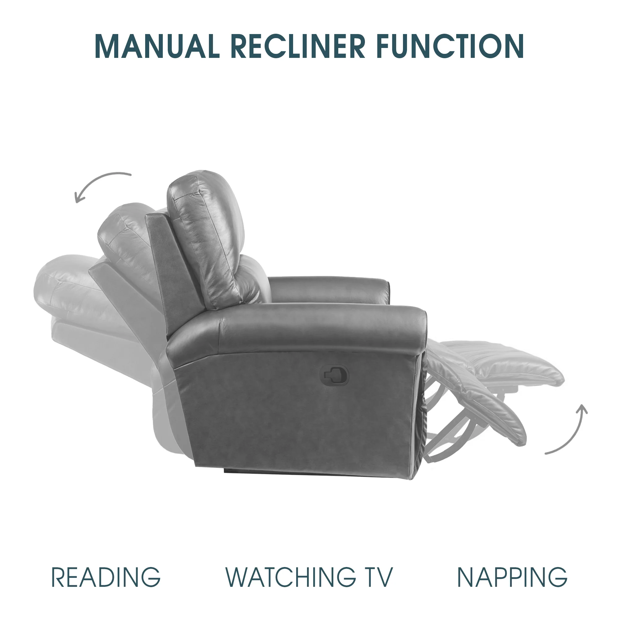 Marcel Manual Reclining 2 Piece Sofa and Recliner Set in Dark Brown Leather By Armen Living - Image 8