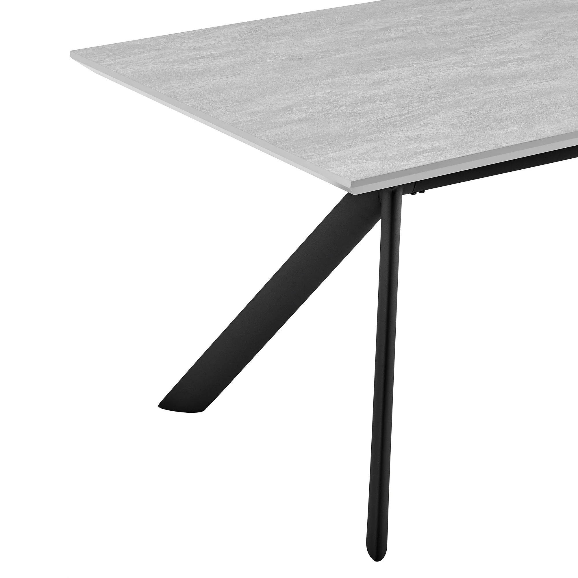 Margot Dark Gray Rectangular Dining Table with Black Finish By Armen Living - Image 11