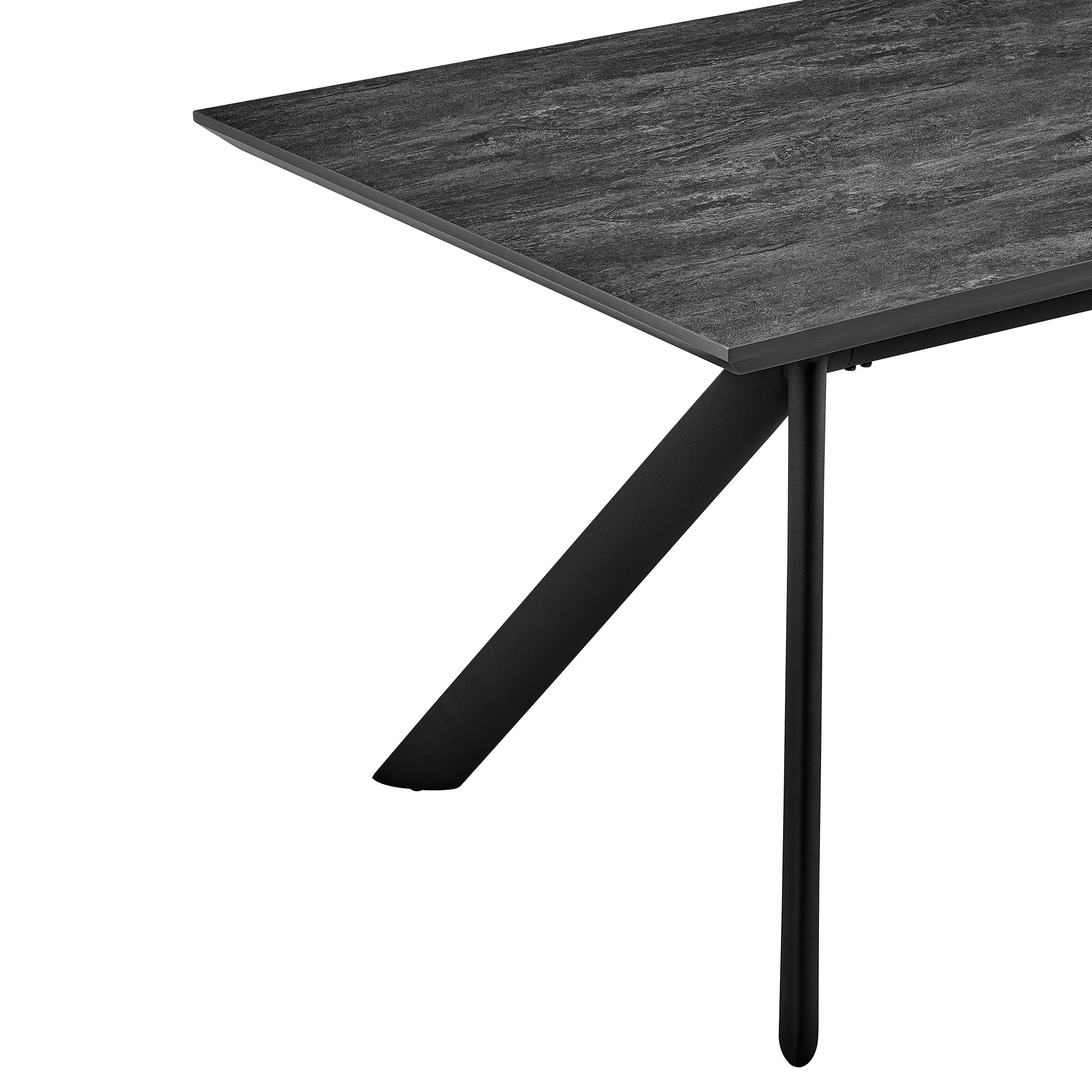 Margot Dark Gray Rectangular Dining Table with Black Finish By Armen Living - Image 5