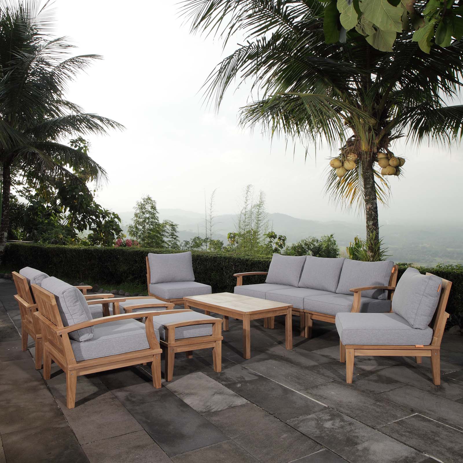 Marina 10 Piece Outdoor Patio Teak Set By Modway - EEI-1480