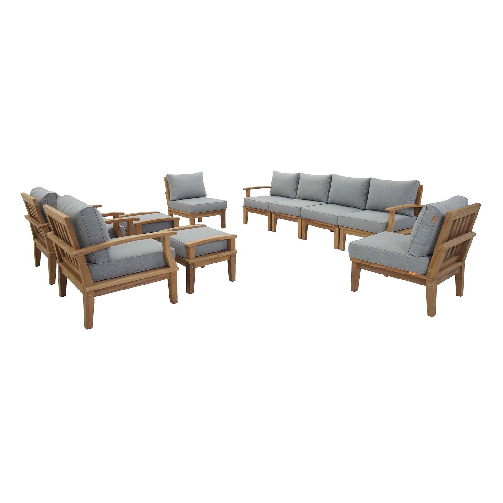 Marina 10 Piece Outdoor Patio Teak Set By Modway - EEI-1489 - Image 2