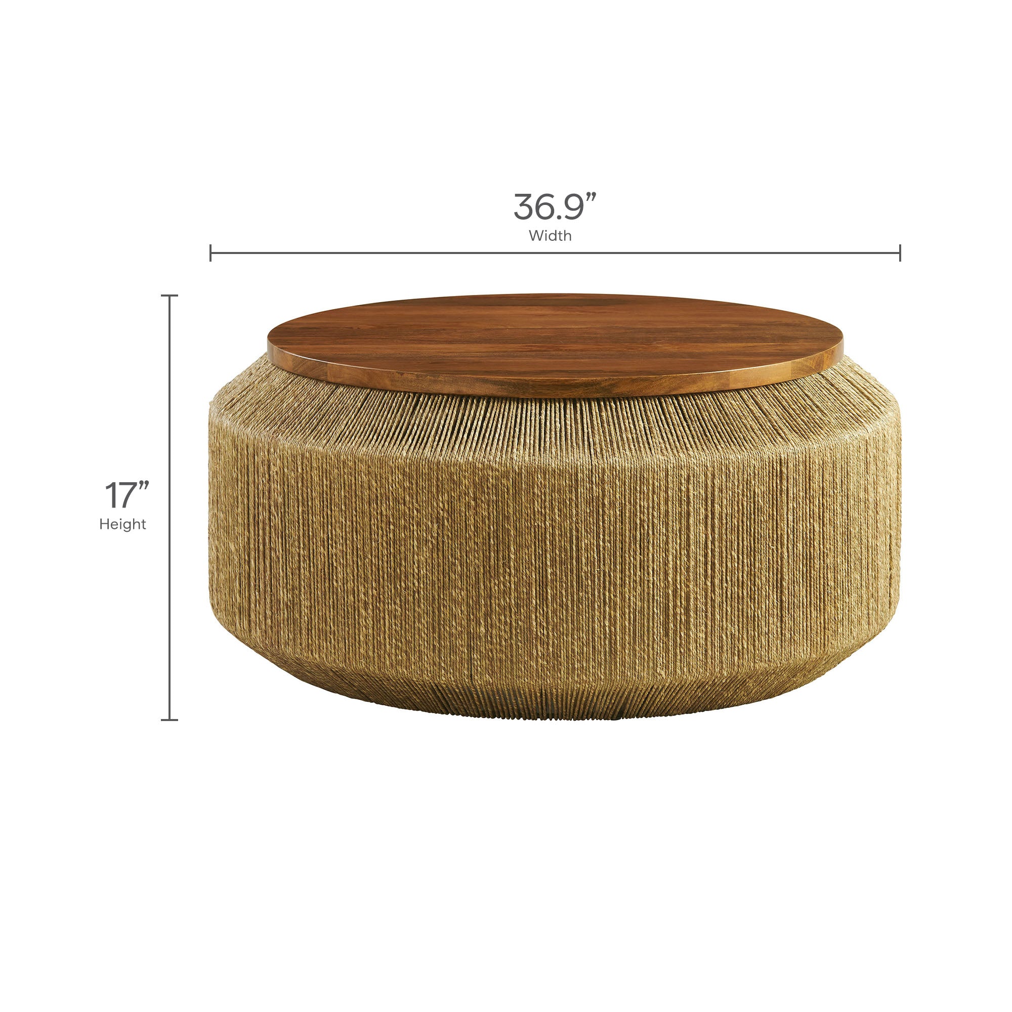 Maris Seagrass and Wood Coffee Table by Modway - Image 8
