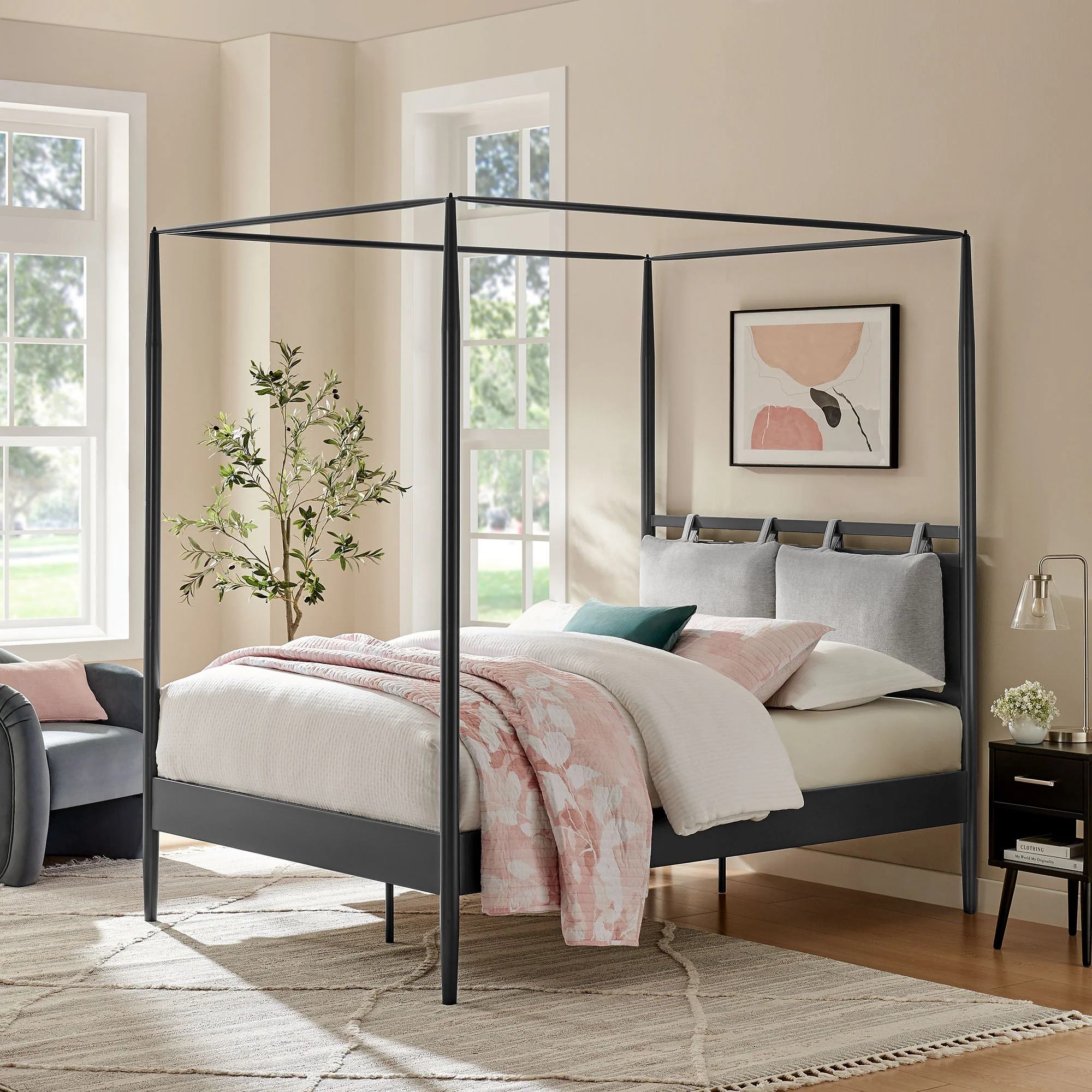 Marlowe 4-Poster Canopy Metal Full Platform Bed by Modway