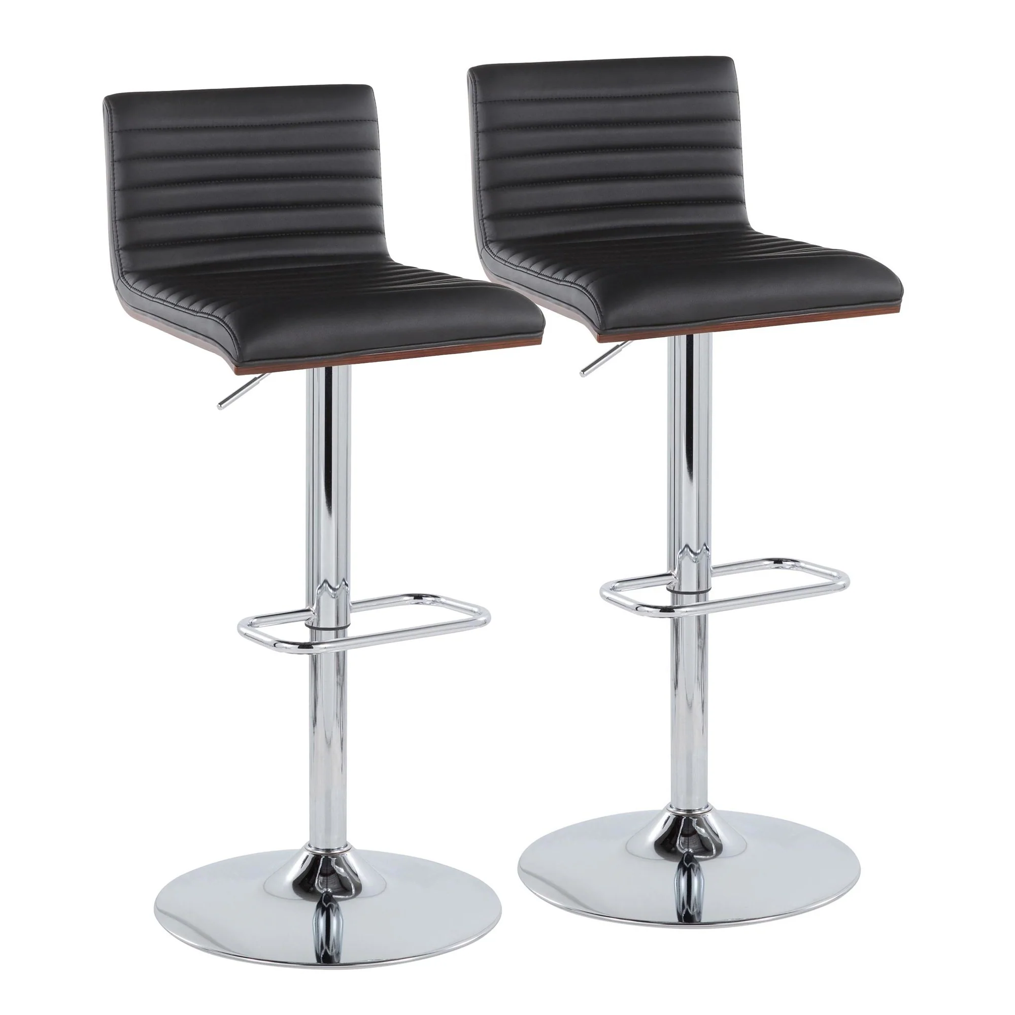 Mason Adjustable Barstool - Set of 2 By LumiSource - BS-MASONPU-RR2 CHRWLBK2