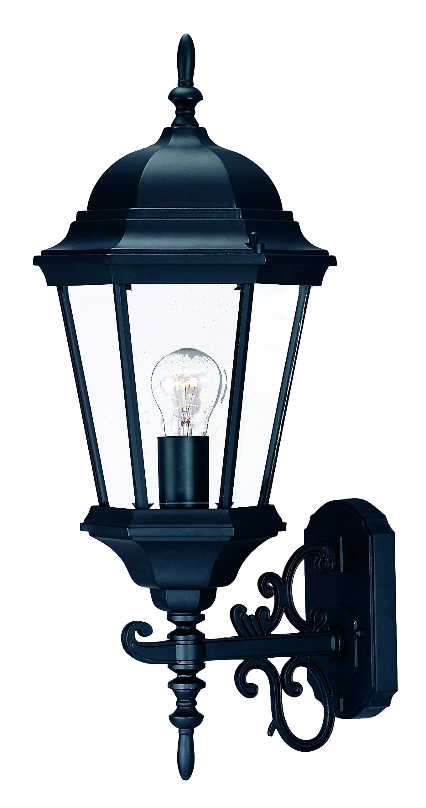 Matte Black Domed Glass Lantern Wall Light By Homeroots