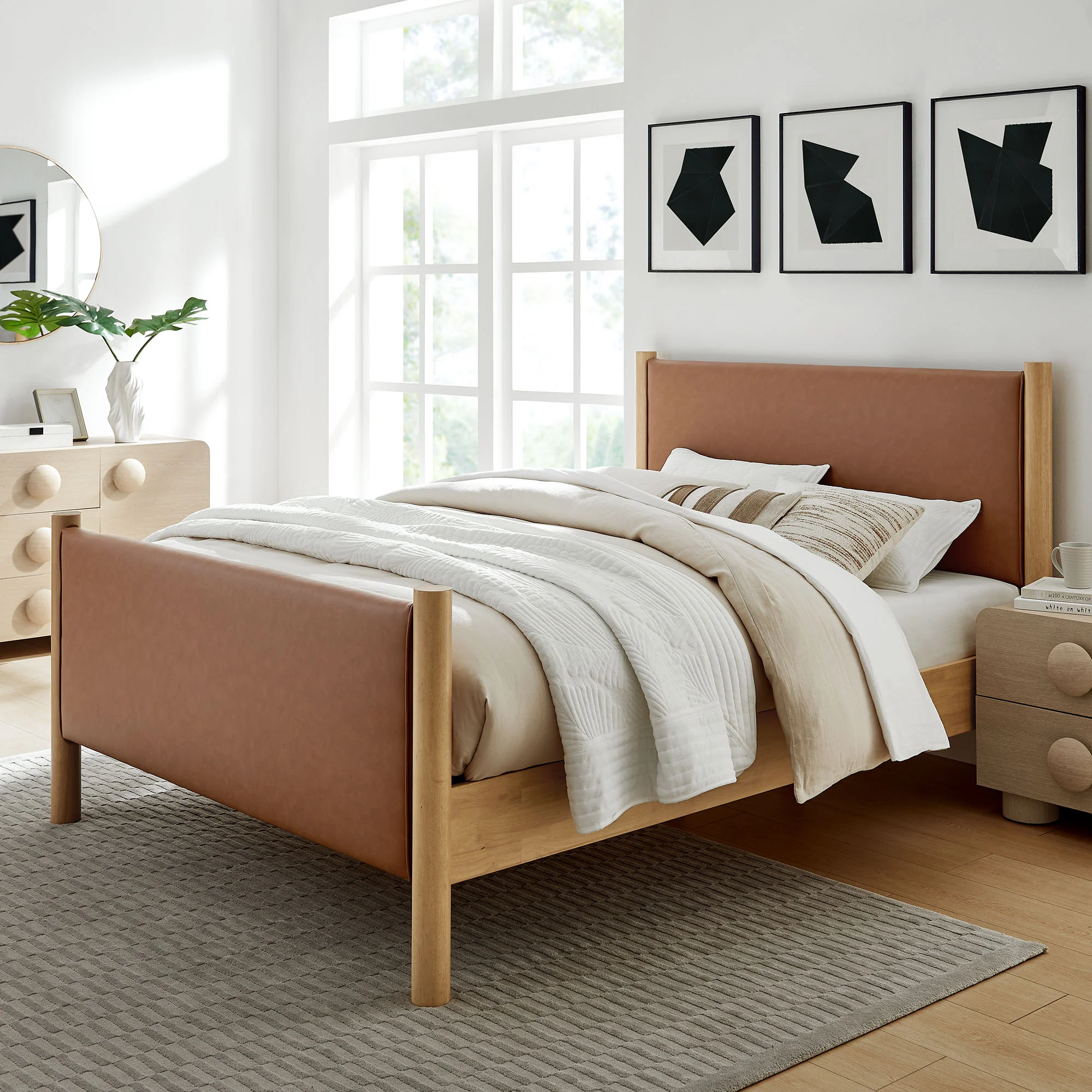 Maven Full Size Vegan Leather Upholstered Platform Bed by Modway