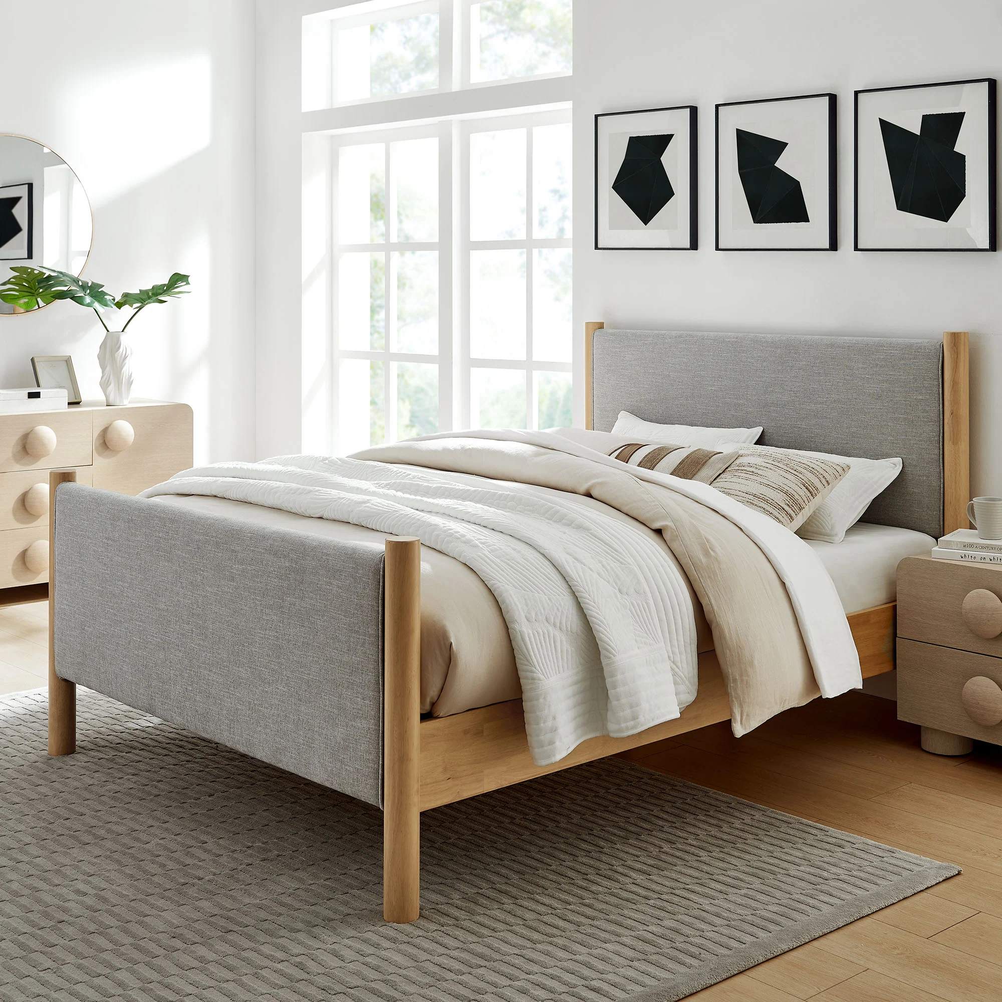 Maven Queen Size Fabric Upholstered Platform Bed by Modway - Image 25