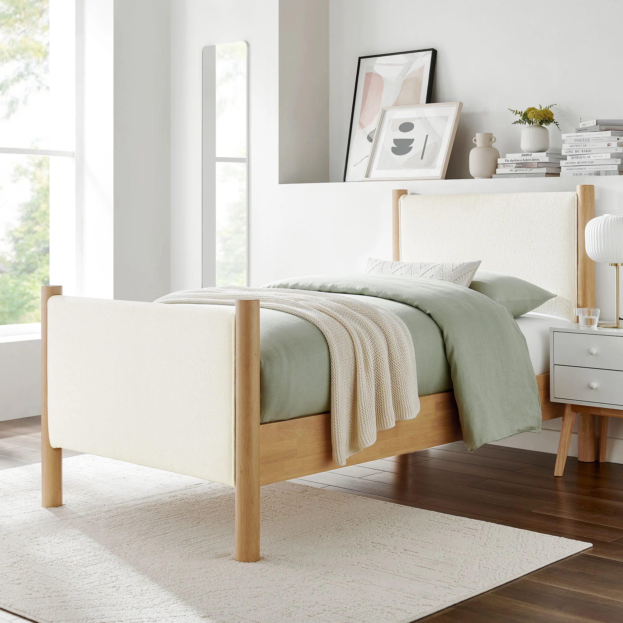 Maven Twin Size Boucle Upholstered Platform Bed by Modway