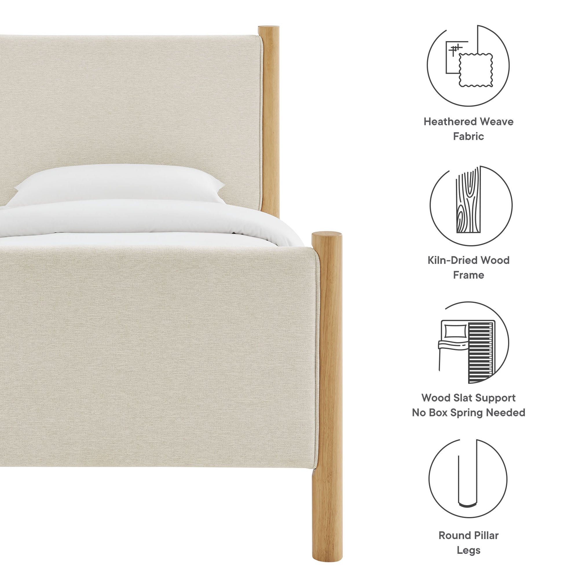 Maven Twin Size Fabric Upholstered Platform Bed by Modway - Image 8