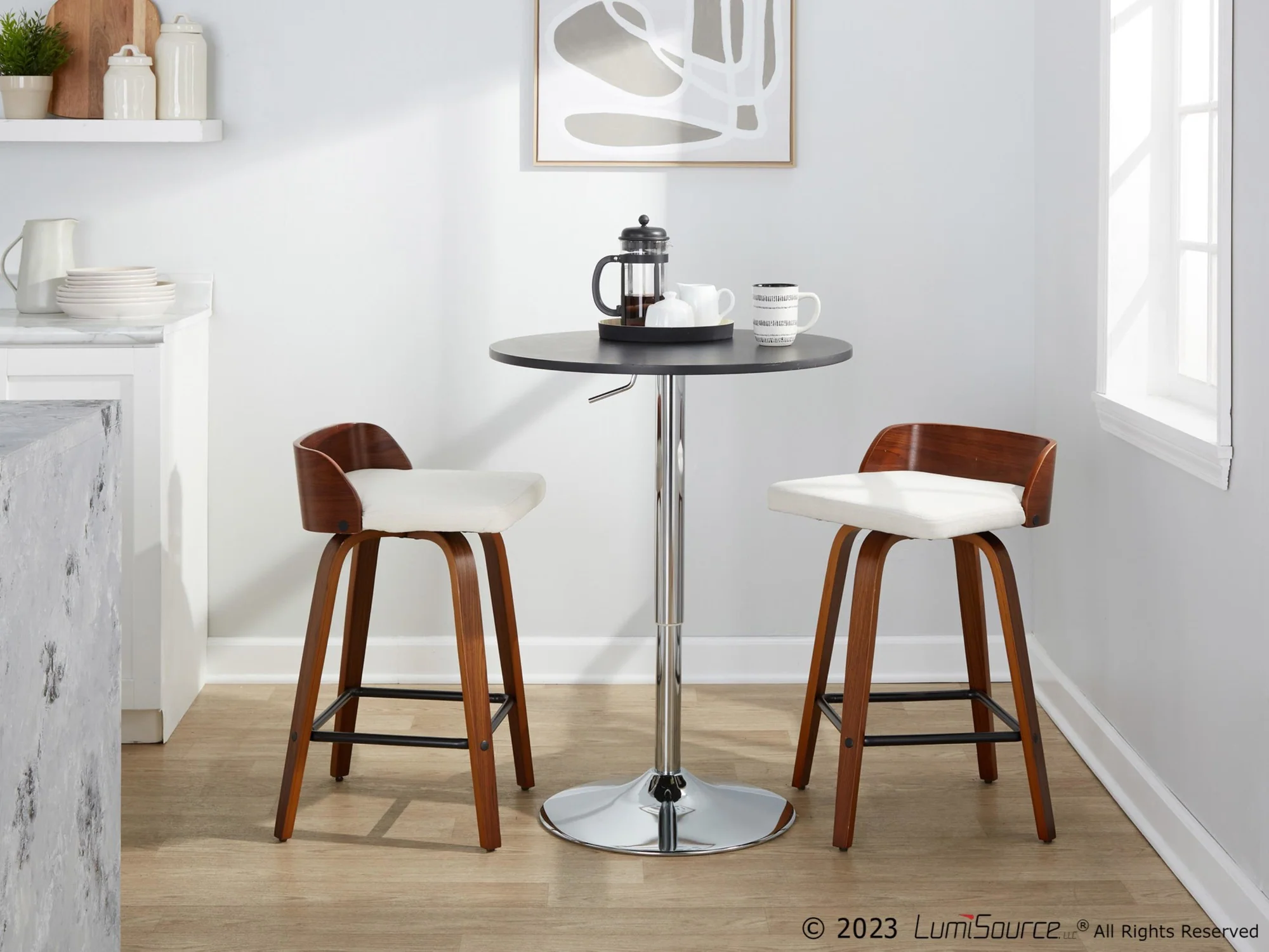 Maya 24" Fixed-Height Counter Stool - Set of 2 By LumiSource - B24-MAYAFB-GRTZX2 WLWLCHAR2 - Image 13