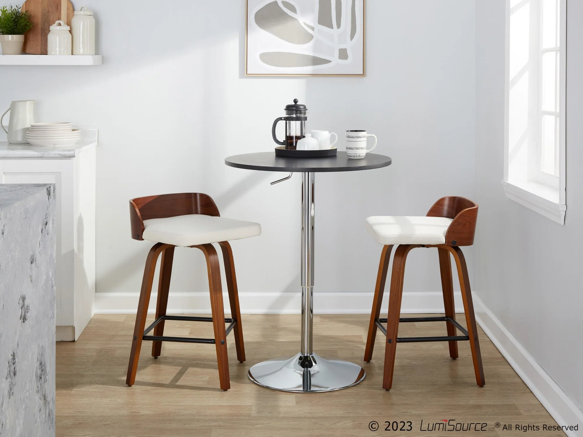 Maya 26" Fixed-Height Counter Stool - Set of 2 By LumiSource - B26-MAYAFB-GRTZX2 WLWLCHAR2 - Image 14