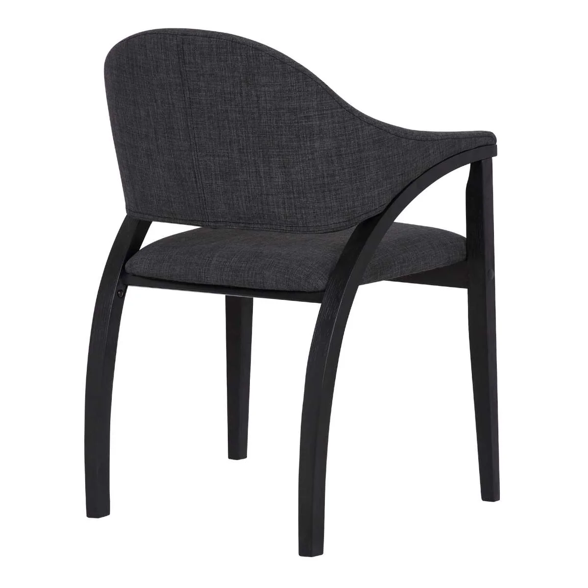 Meadow Contemporary Dining Chair in Black Brush Wood Finish and Charcoal Fabric - Set of 2 By Armen Living - Image 4