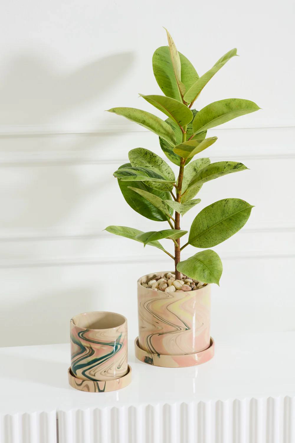 Melage Pot with Saucer Set of 4 By Accent Decor - Image 3