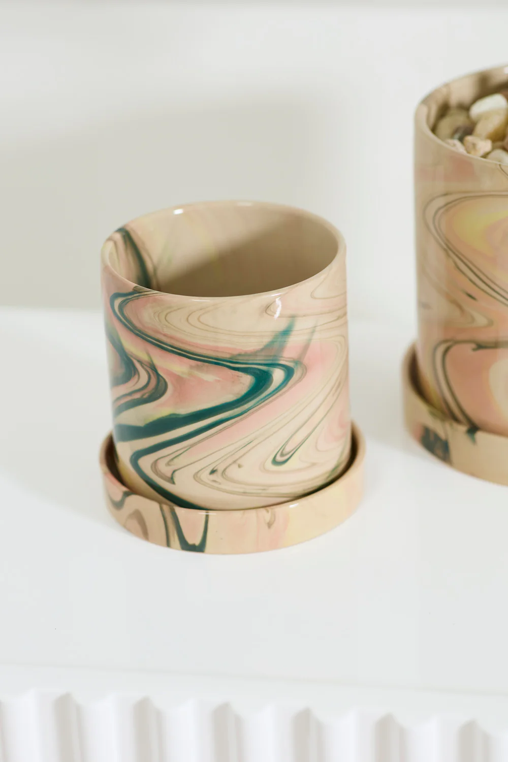 Melage Pot with Saucer Set of 4 By Accent Decor - Image 4