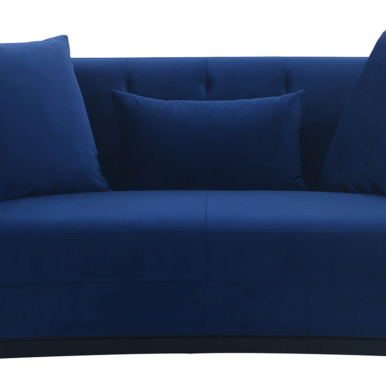 Melange 3 Piece Blue Velvet Living Room Seating Set By Armen Living - Image 7