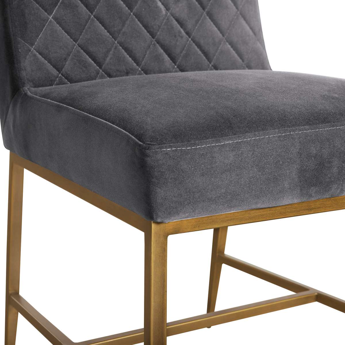 Memphis Blue Velvet and Antique Brass Accent Dining Chair- Set of 2 By Armen Living - Image 10