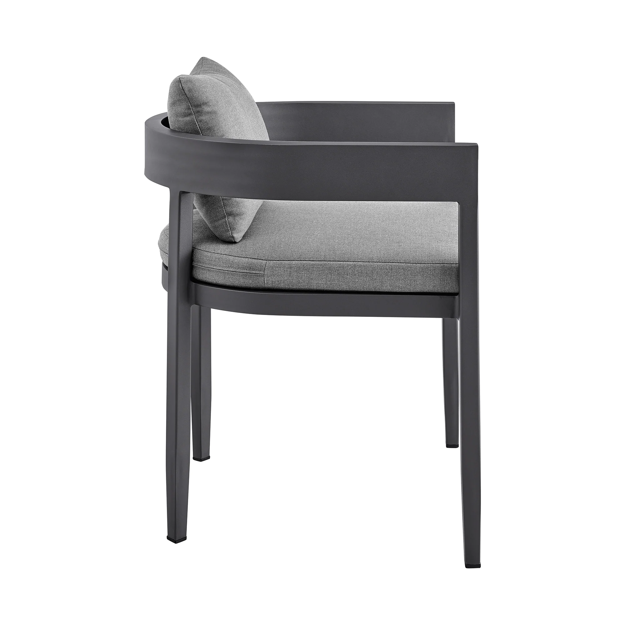 Menorca Outdoor Patio 5-Piece Dining Table Set in Aluminum with Gray Cushions By Armen Living - Image 4