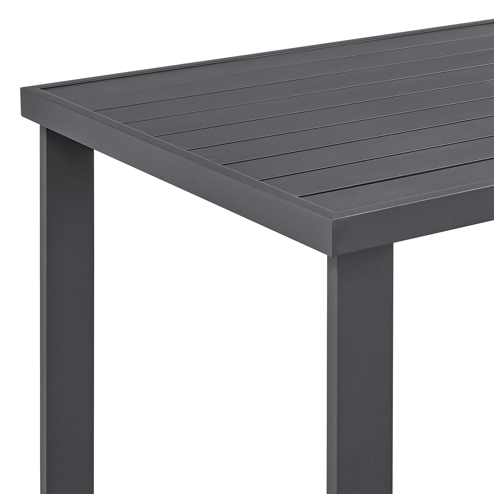 Menorca Outdoor Patio Bar Height Dining Table in Aluminum By Armen Living - Image 5