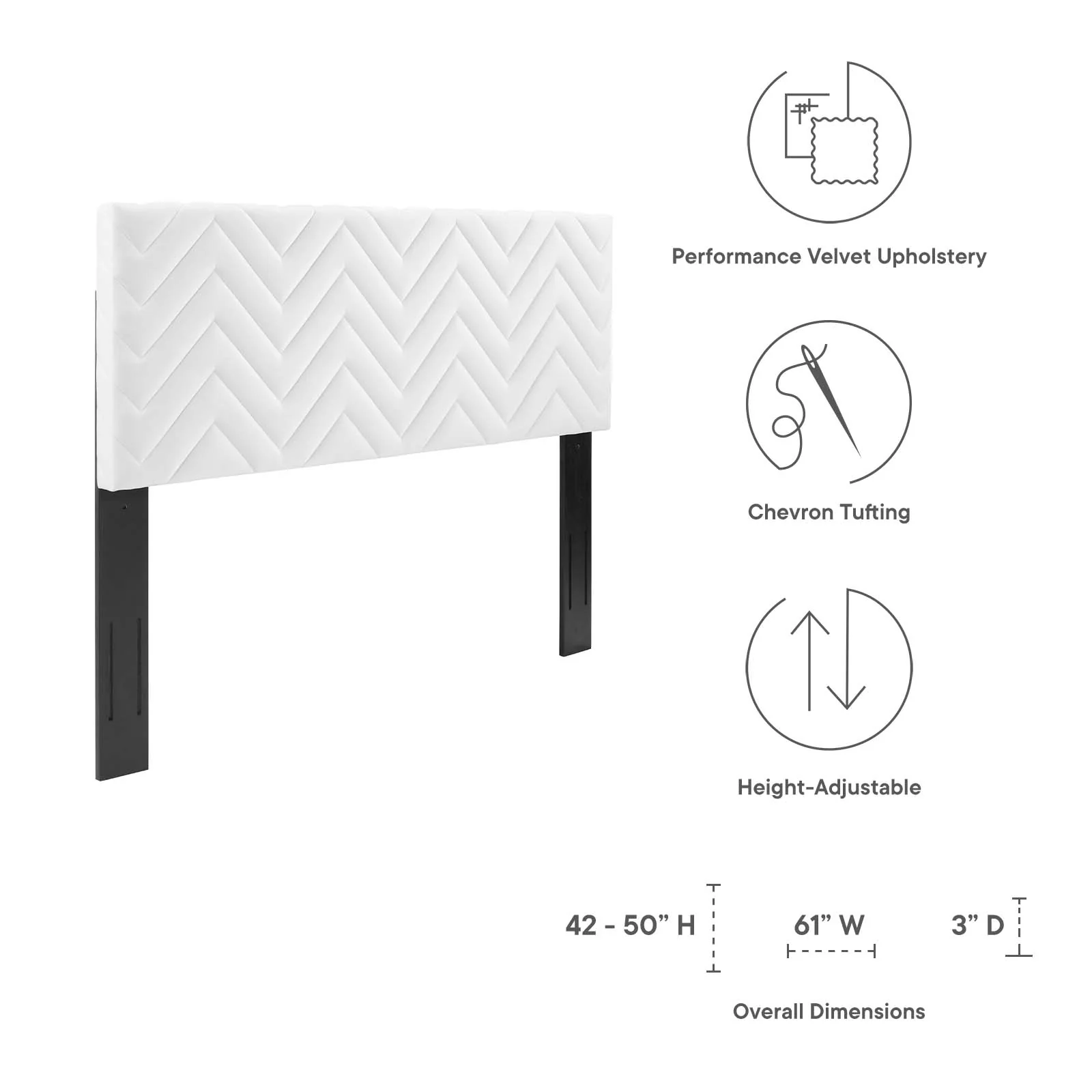 Mercy Chevron Tufted Performance Velvet Twin Headboard By Modway - MOD-6658 - Image 29
