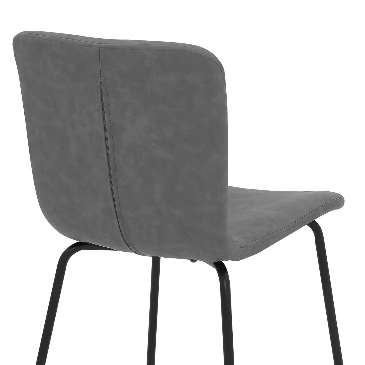 Messina and Gillian Dark Gray Faux Leather 7 Piece Rectangular Dining Set By Armen Living - Image 5