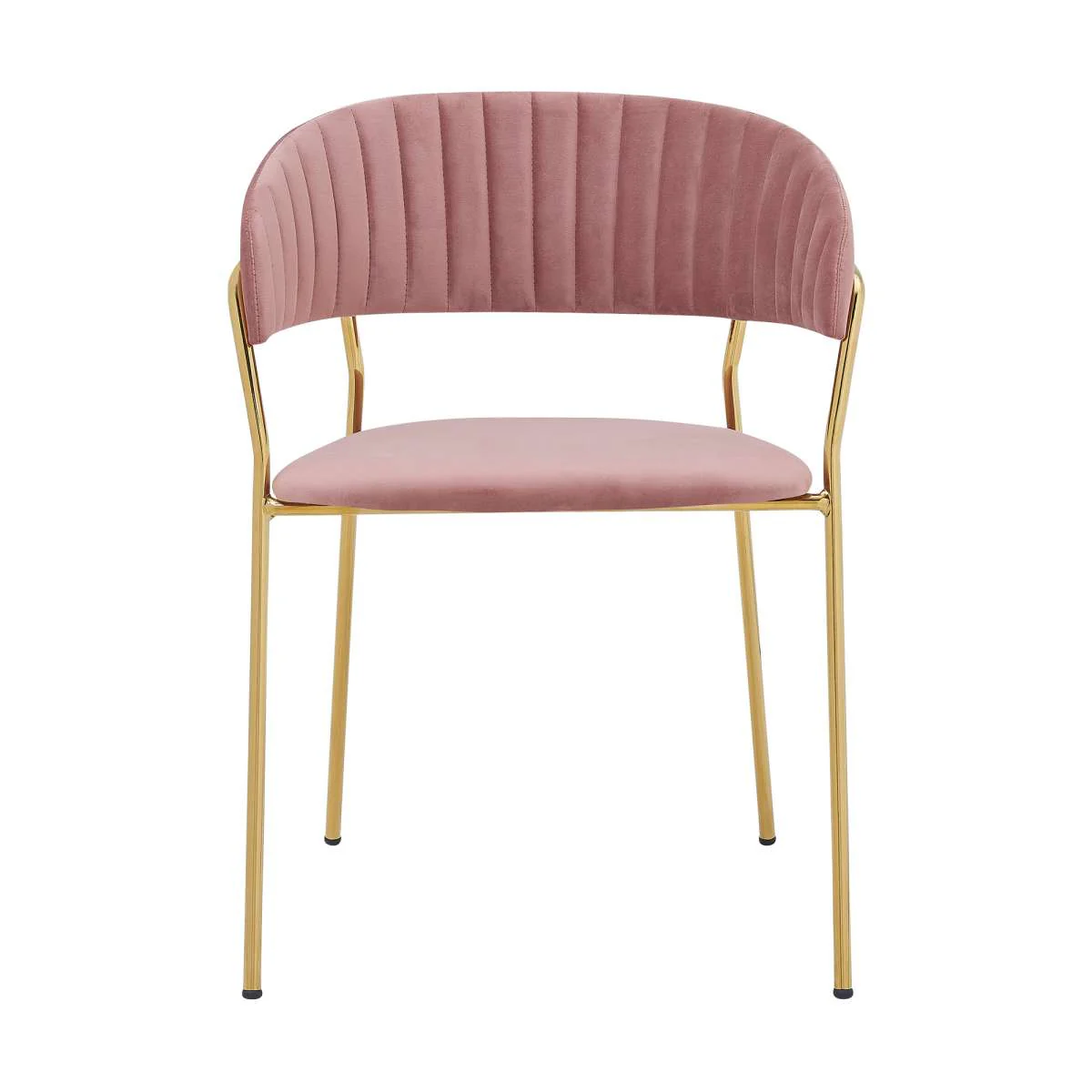 Messina and Nara Pink Velvet 5 Piece Rectangular Dining Set By Armen Living - Image 3