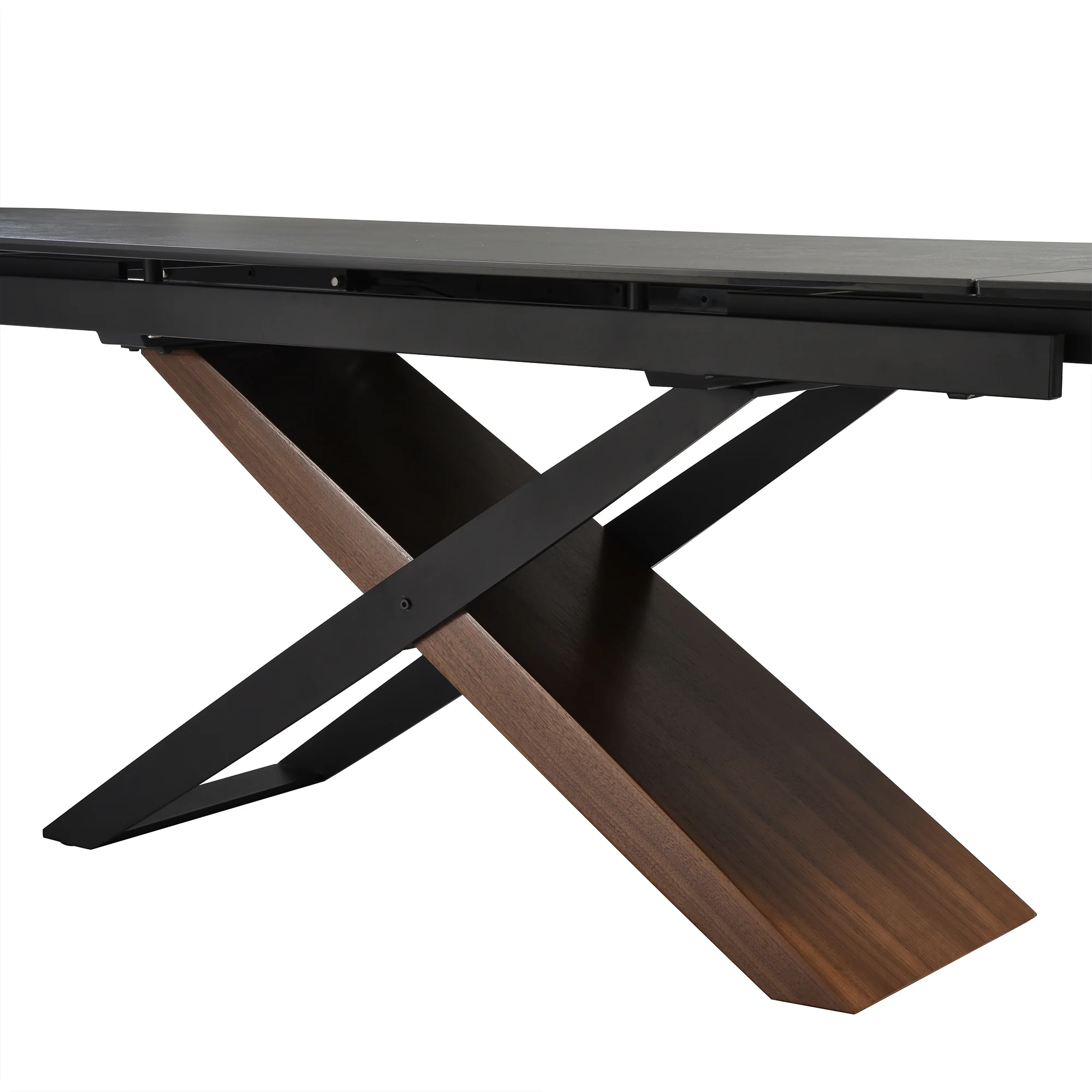 Milena Lucia 7 Piece Extendable Dining Set with Brown Fabric Chairs By Armen Living - Image 9