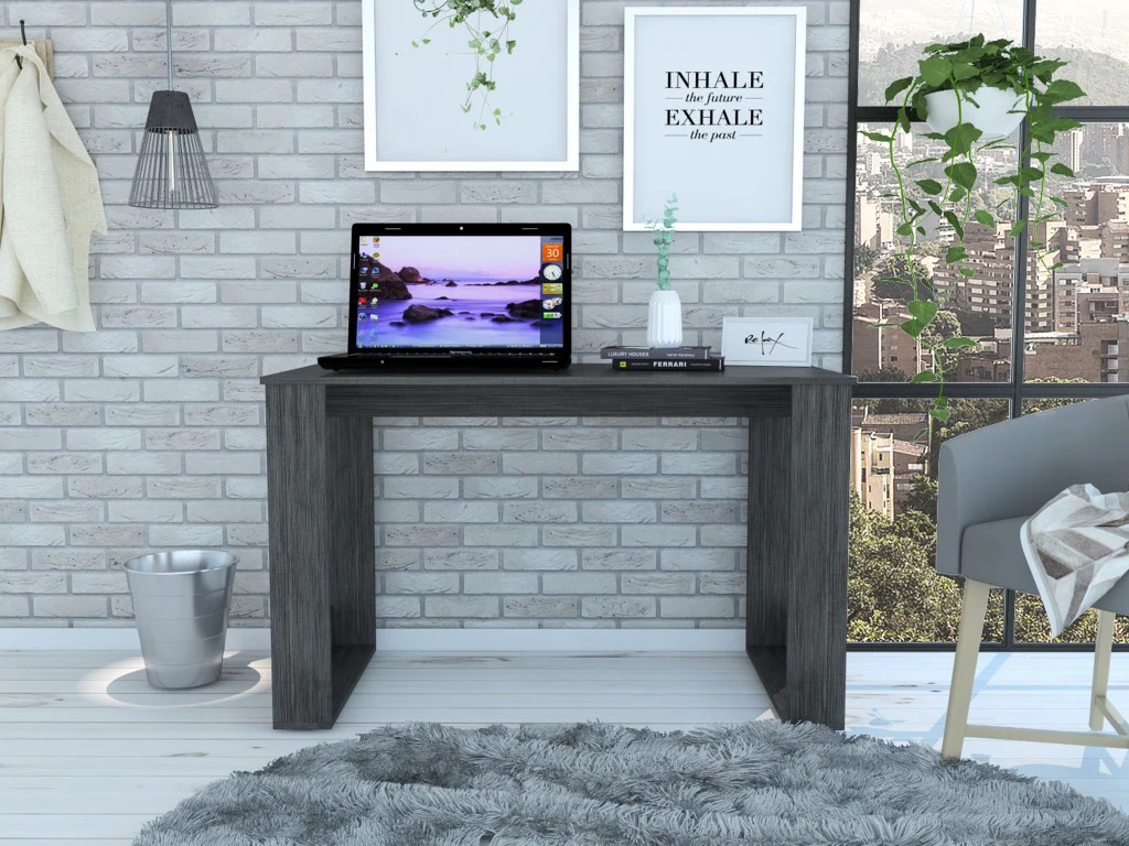 Minimalist Smokey Gray Computer Desk By Homeroots