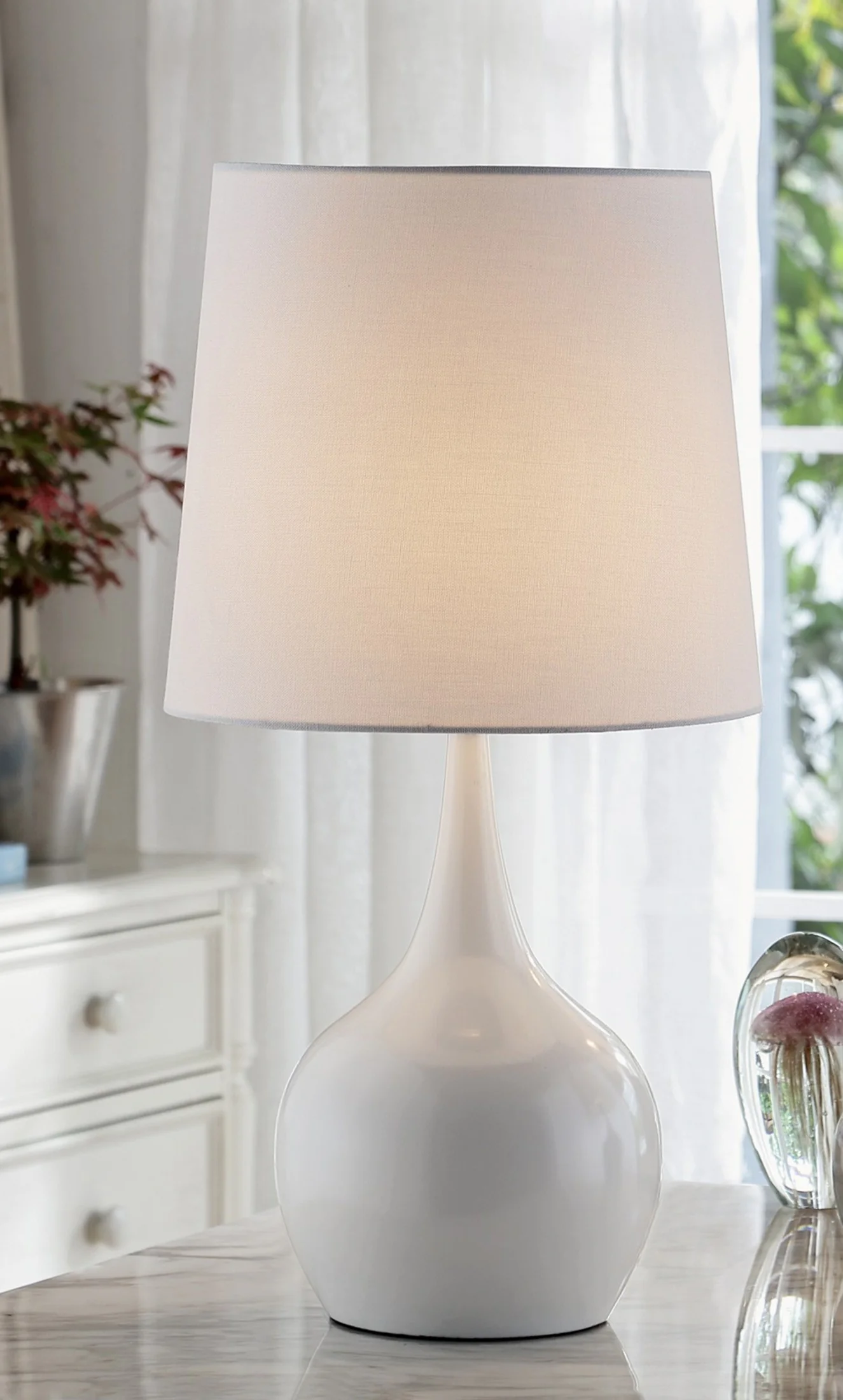 Minimalist White Table Lamp with Touch Switch By Homeroots