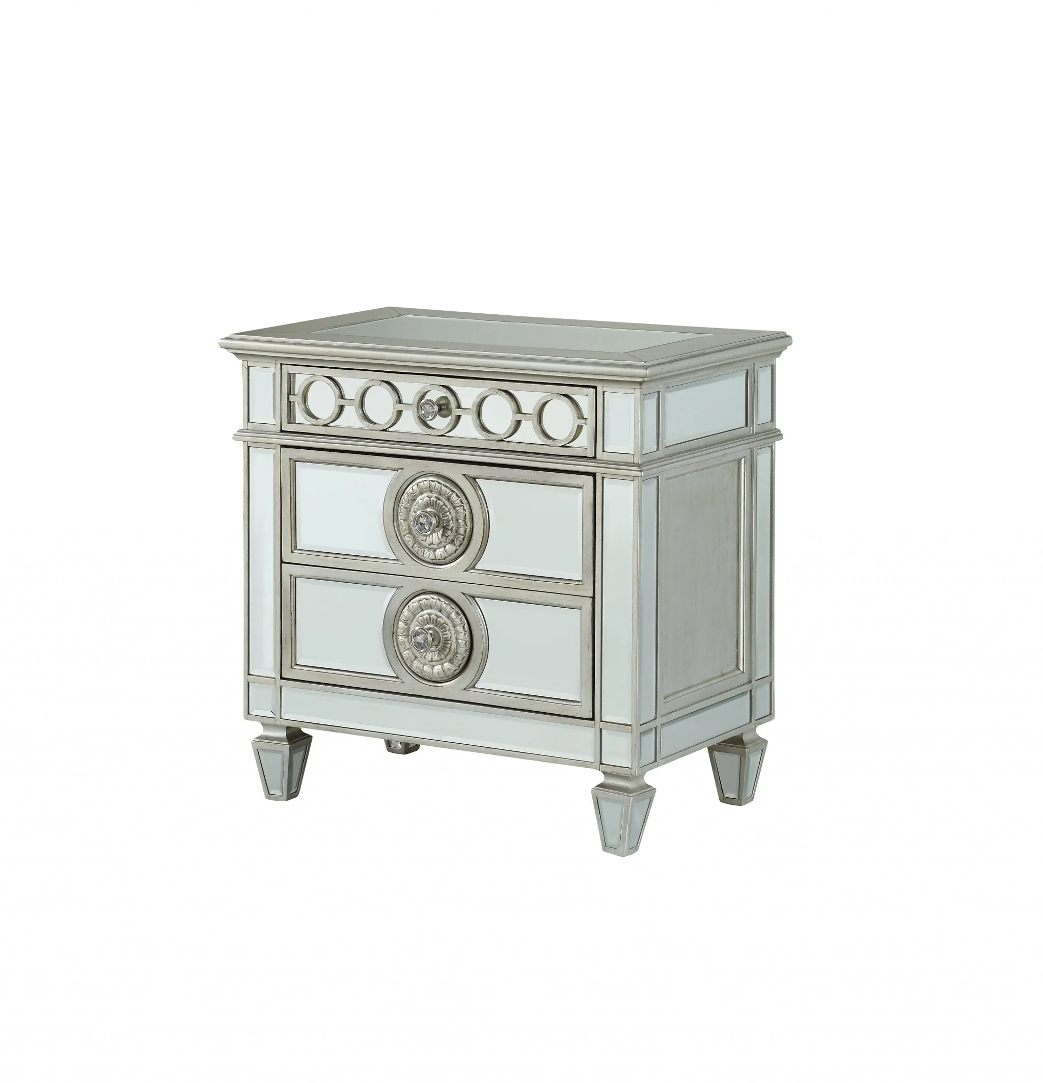 Mirrored Wood Nightstand By Homeroots