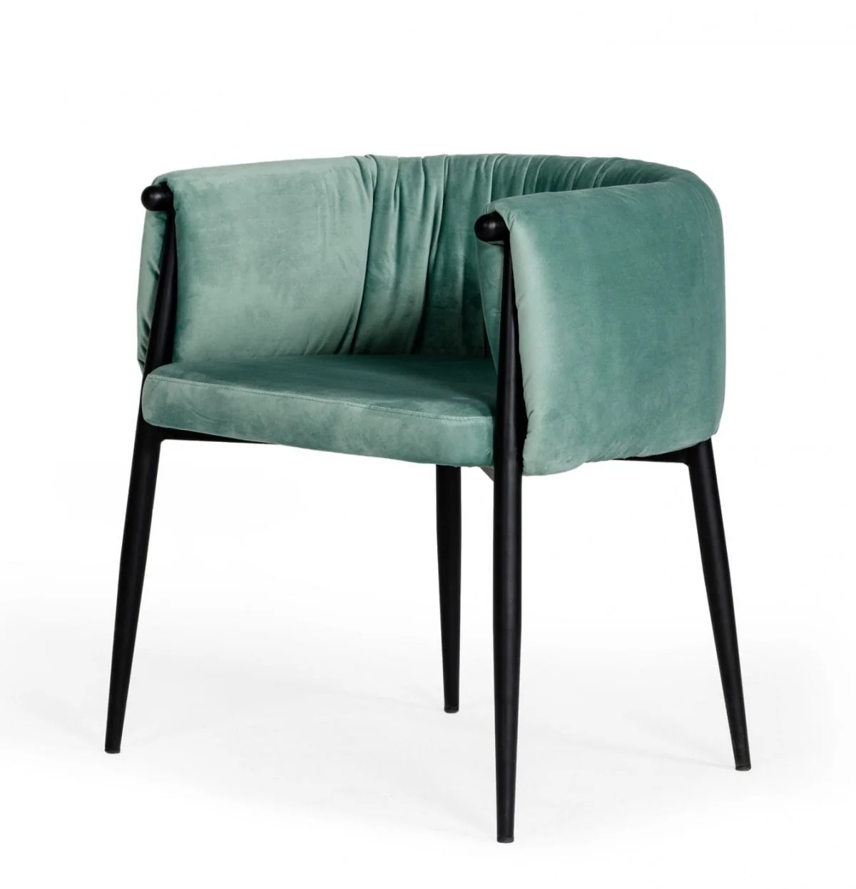 Mod Light Green and Black Velvet Dining or Side Chair By Homeroots