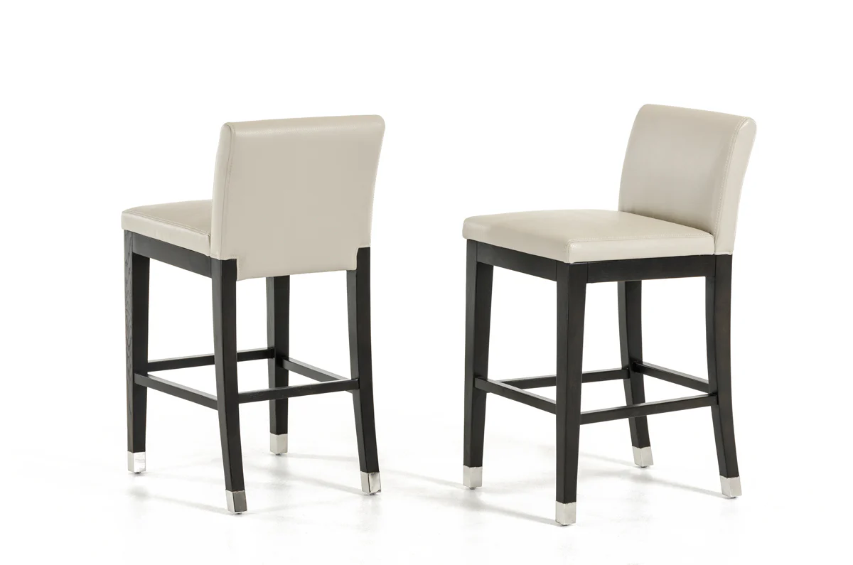 Modern Beige Faux Leather Counter Stool By Homeroots